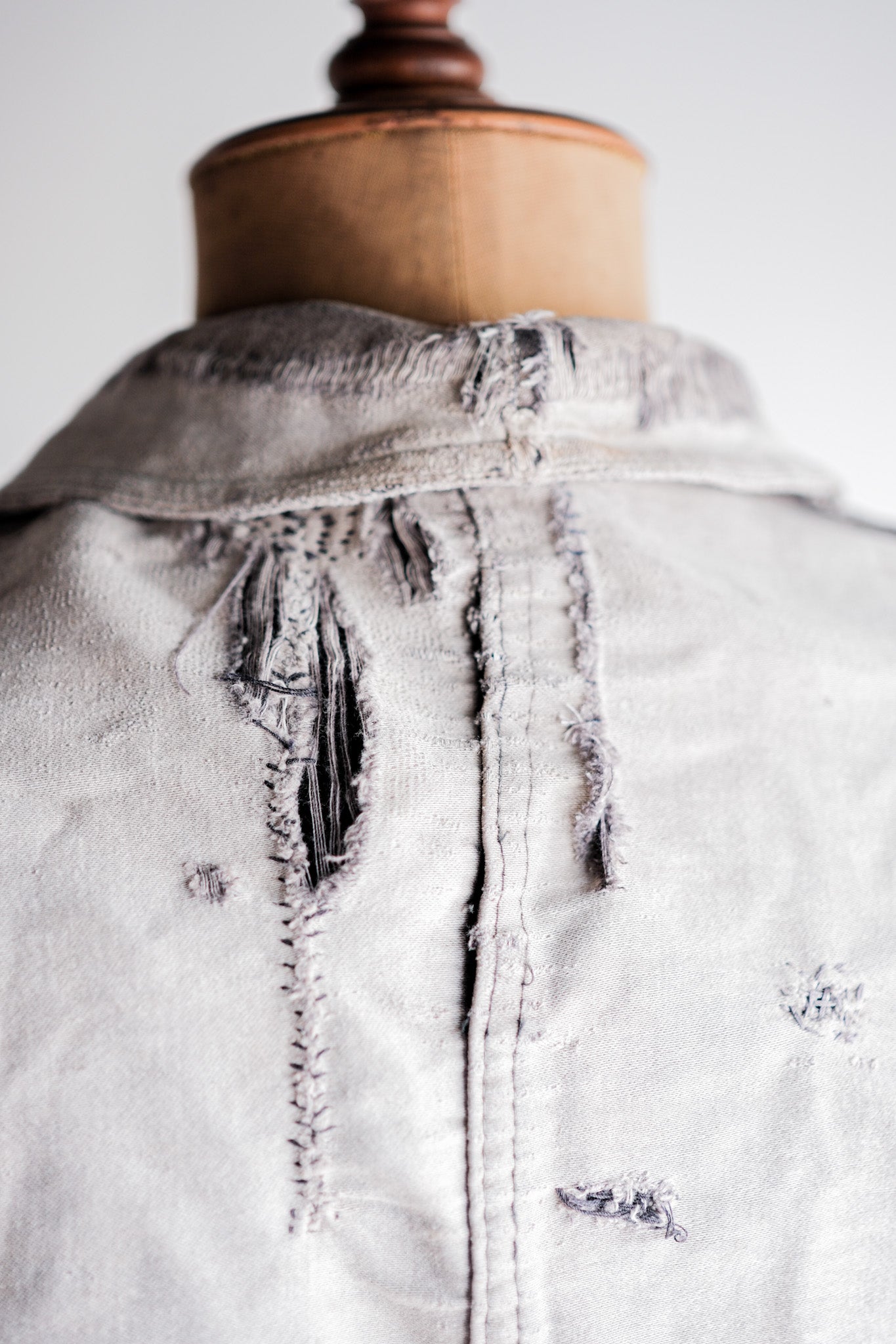 【~50's】French Vintage Black Moleskin Work Jacket "Patchwork"