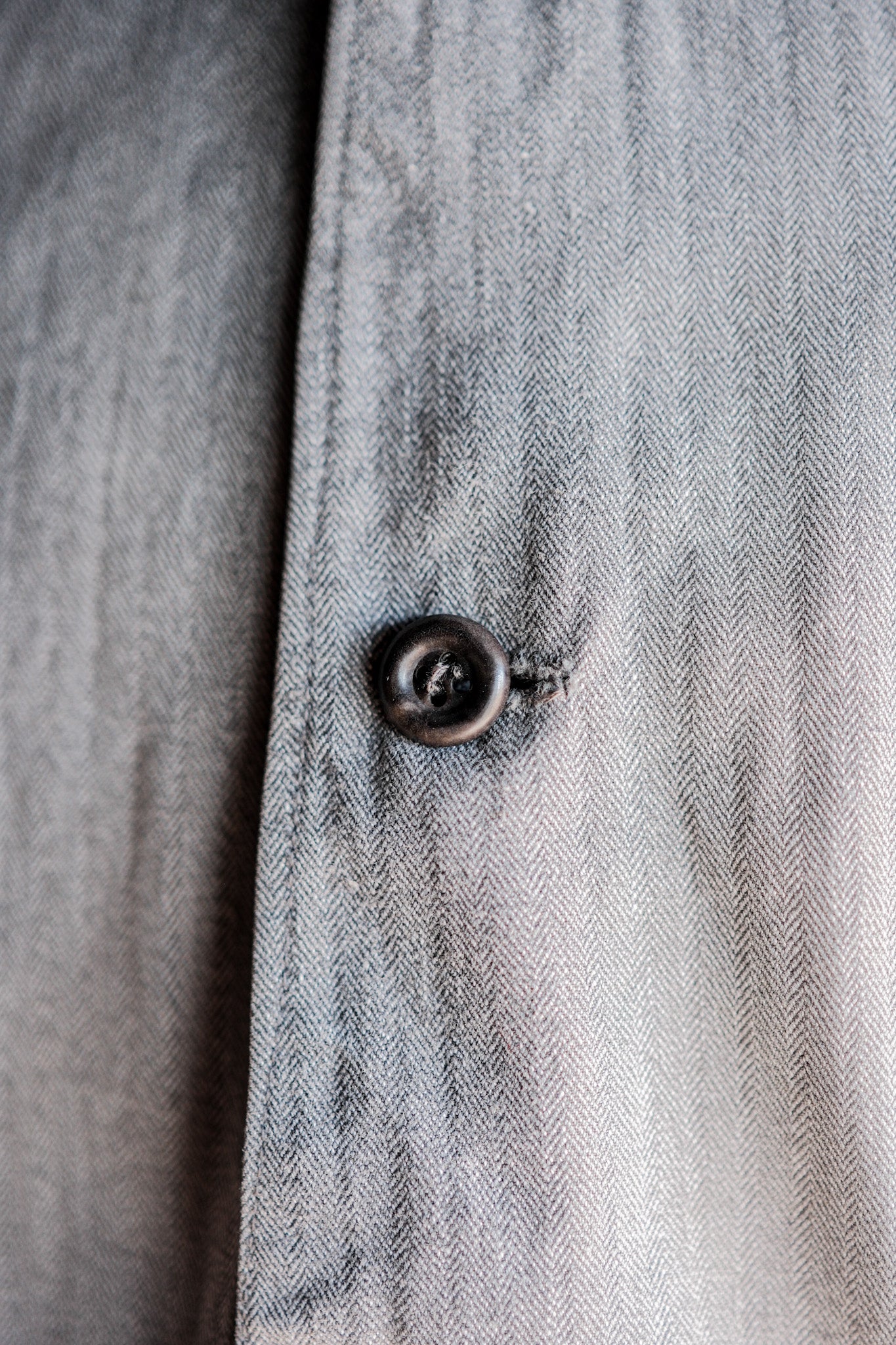 【~50's】Europe Vintage Salt & Pepper HBT Cotton Work Jacket "6 Buttons"