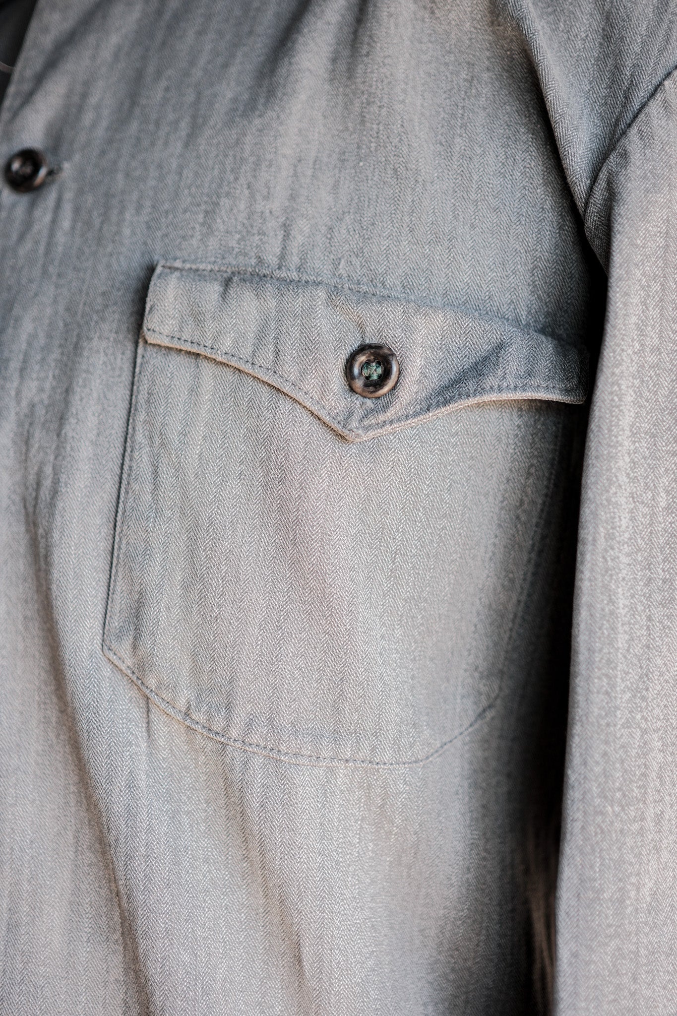 【~50's】Europe Vintage Salt & Pepper HBT Cotton Work Jacket "6 Buttons"