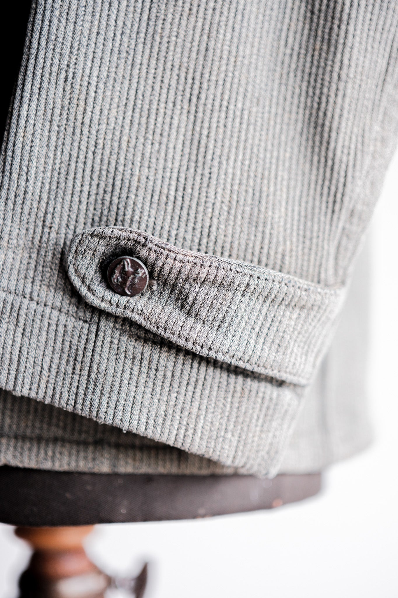 【~50's】French Vintage Gray Cotton Pique Hunting Jacket