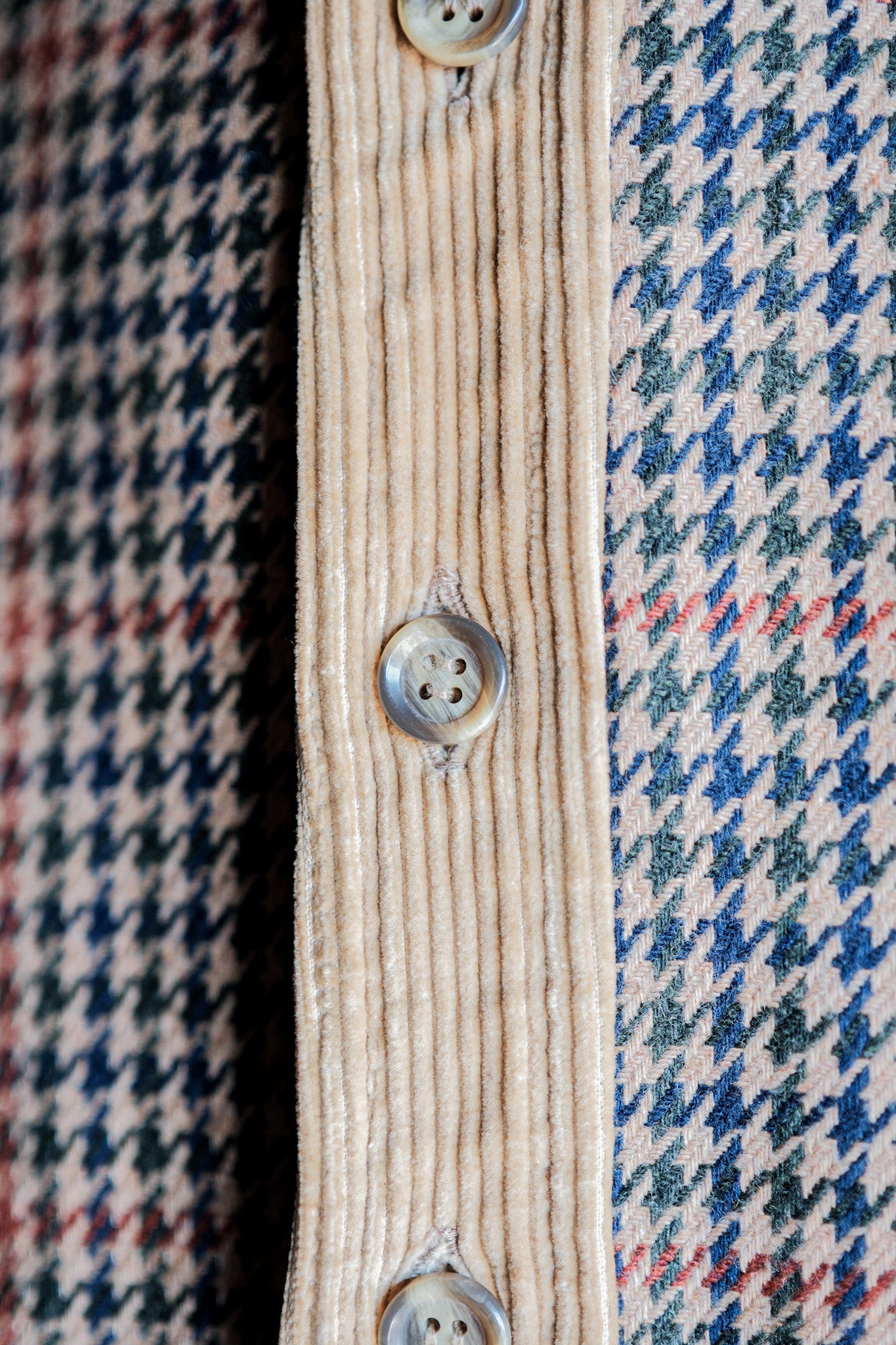 【~70's】British Vintage Houndstooth Wool Mix Jacket Size.38R "JAEGER"