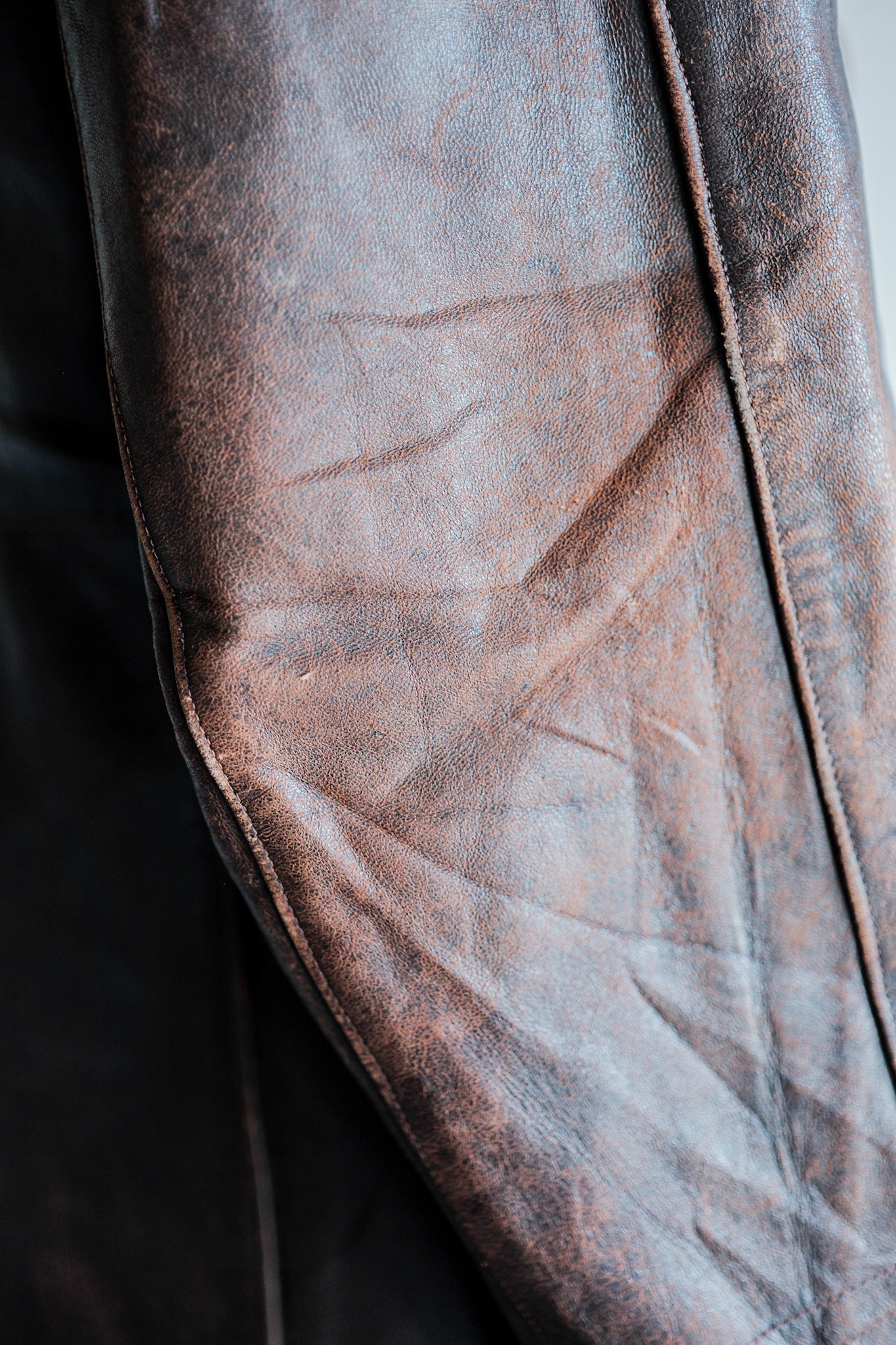 【~50's】French Army Motorcycle Leather Jacket Size.B2