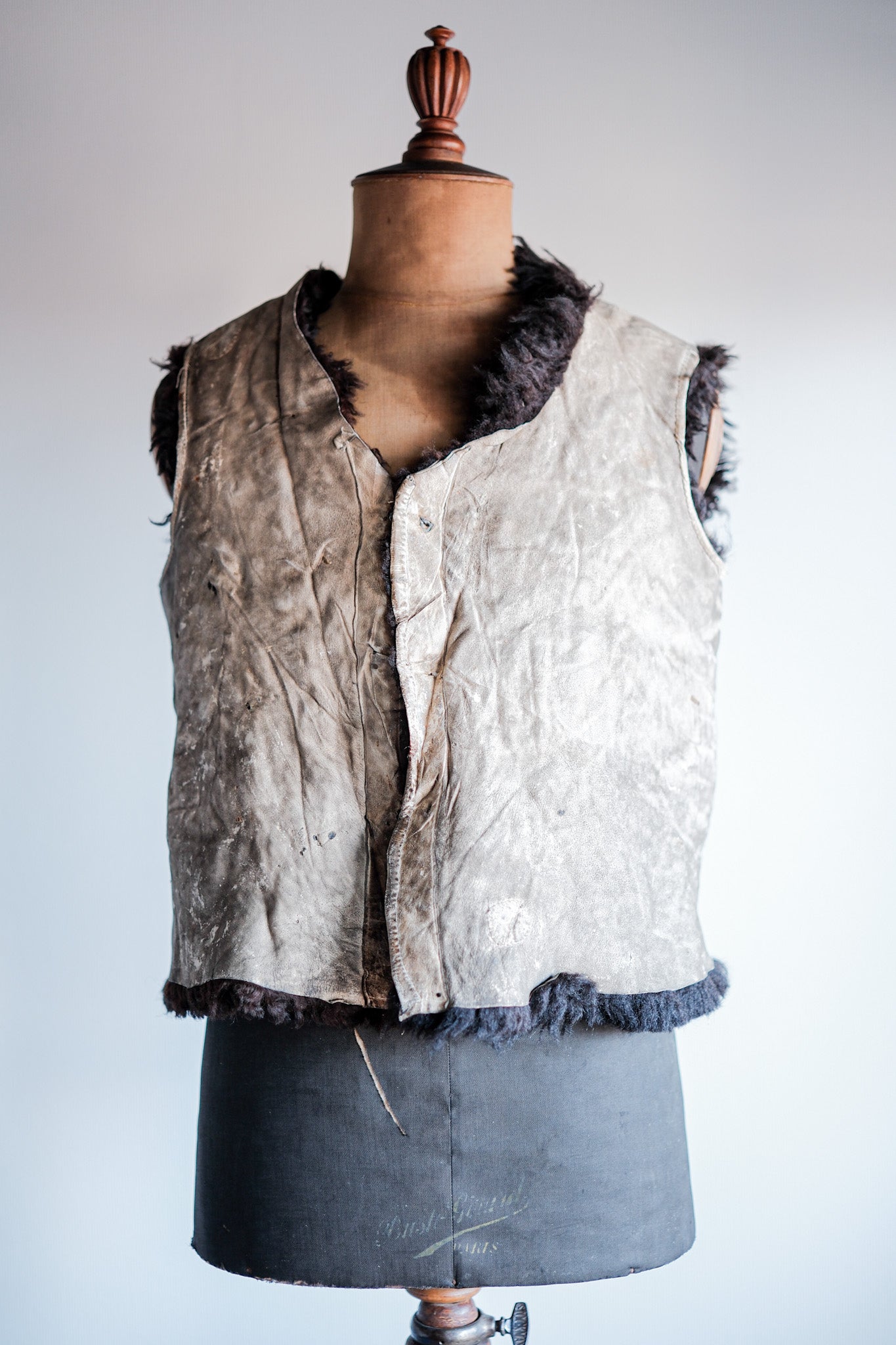 【~40's】WWⅡ German Waffen-SS Winter Sheepskin Fur Vest