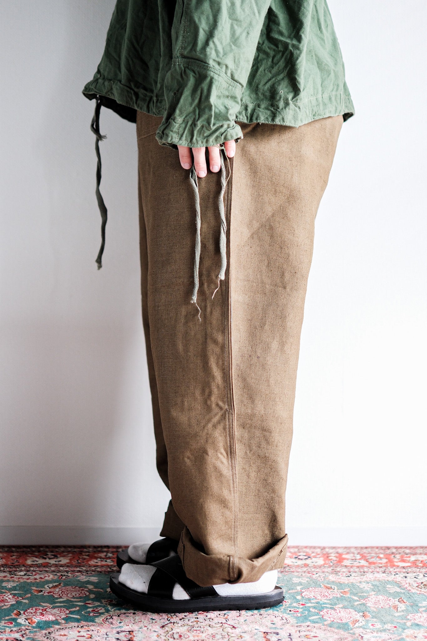 【~30's】French Army M35 Motorcycle Pants "Linen Type" "Dead Stock"