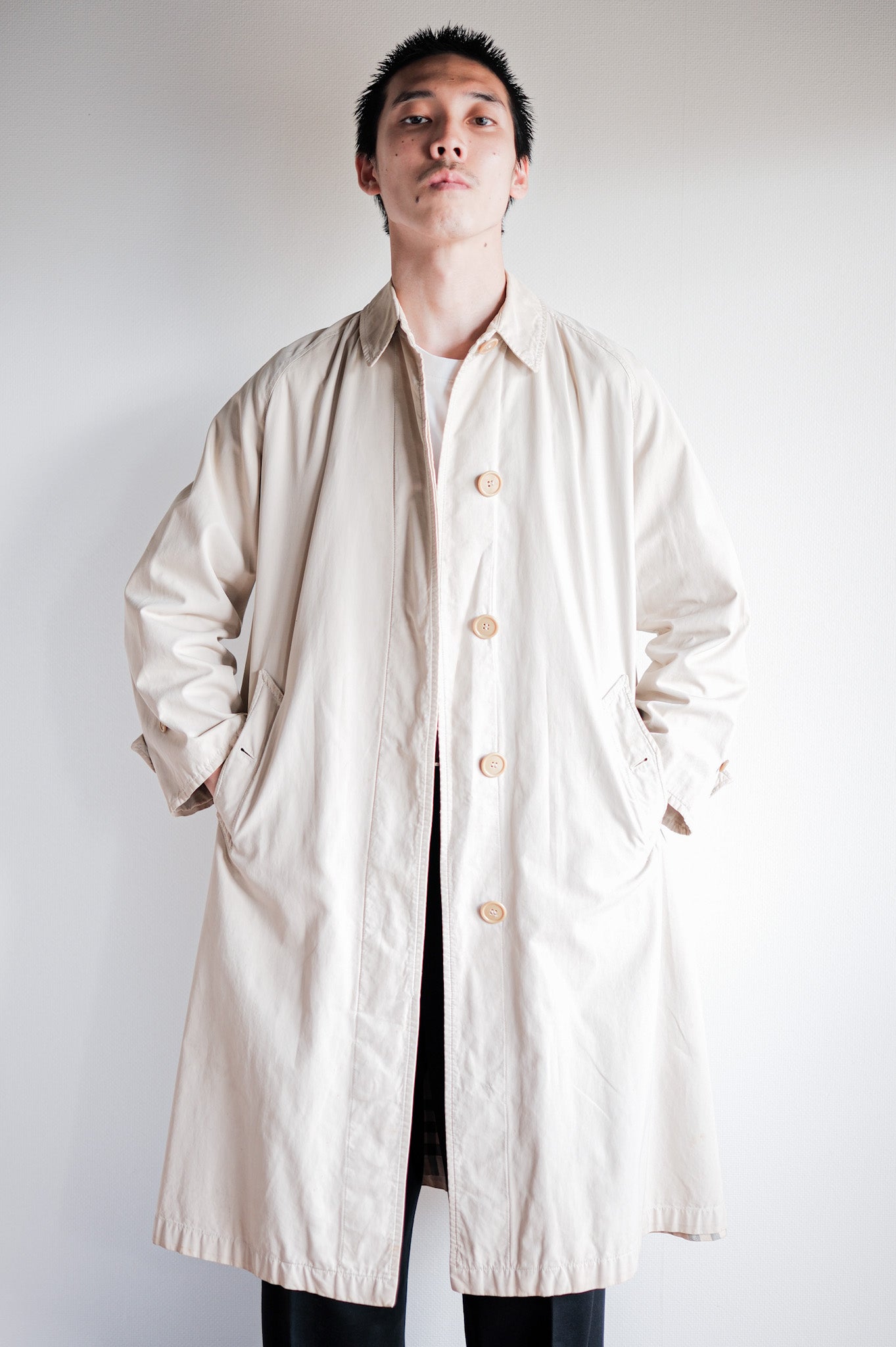 【~50's】Vintage Burberrys Single Raglan Balmacaan Coat C100 for Ladies "Made in France"