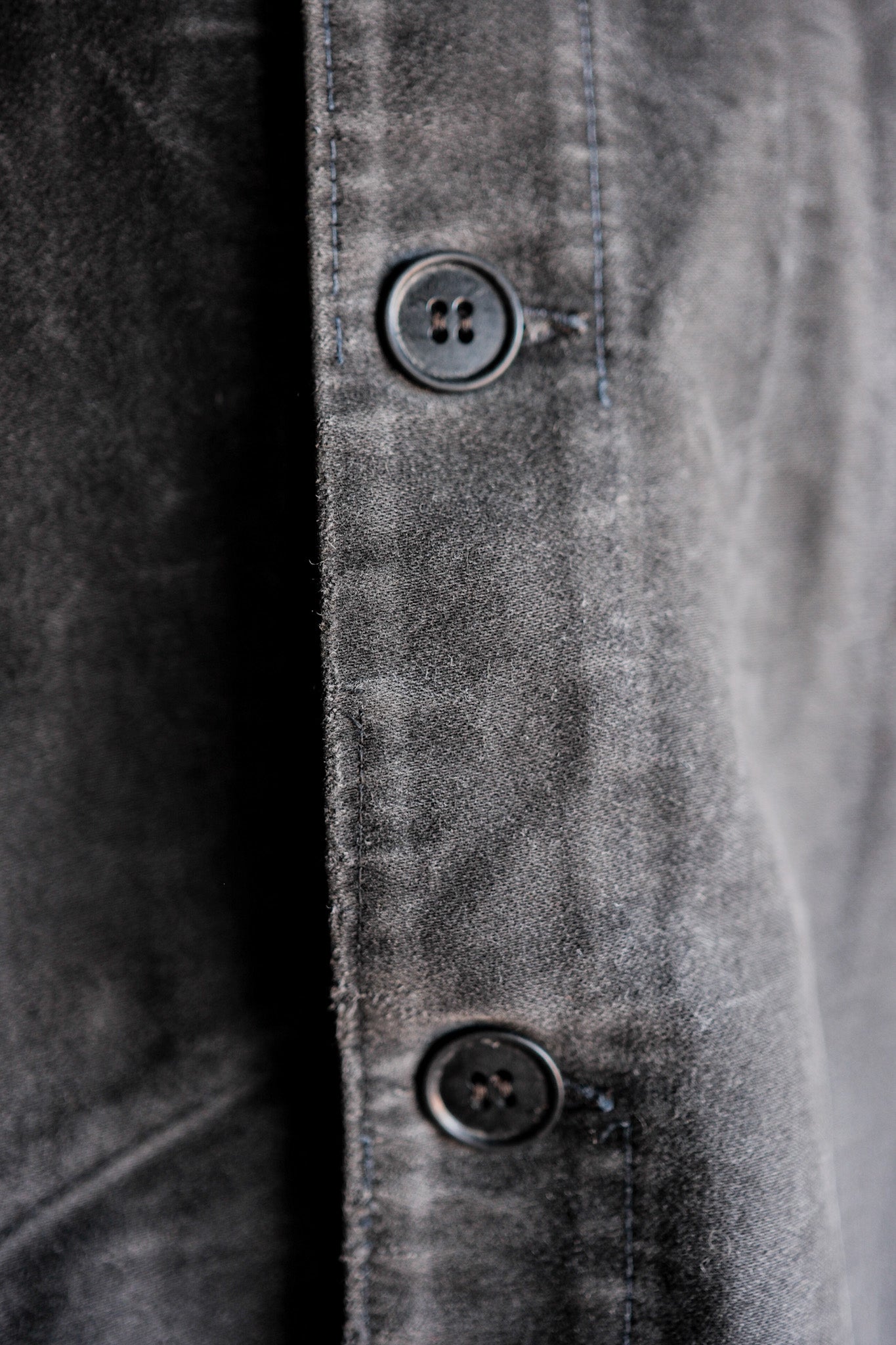 【~50's】French Vintage Black Moleskin Work Jacket Size.48 "Le BEAU-FORT"