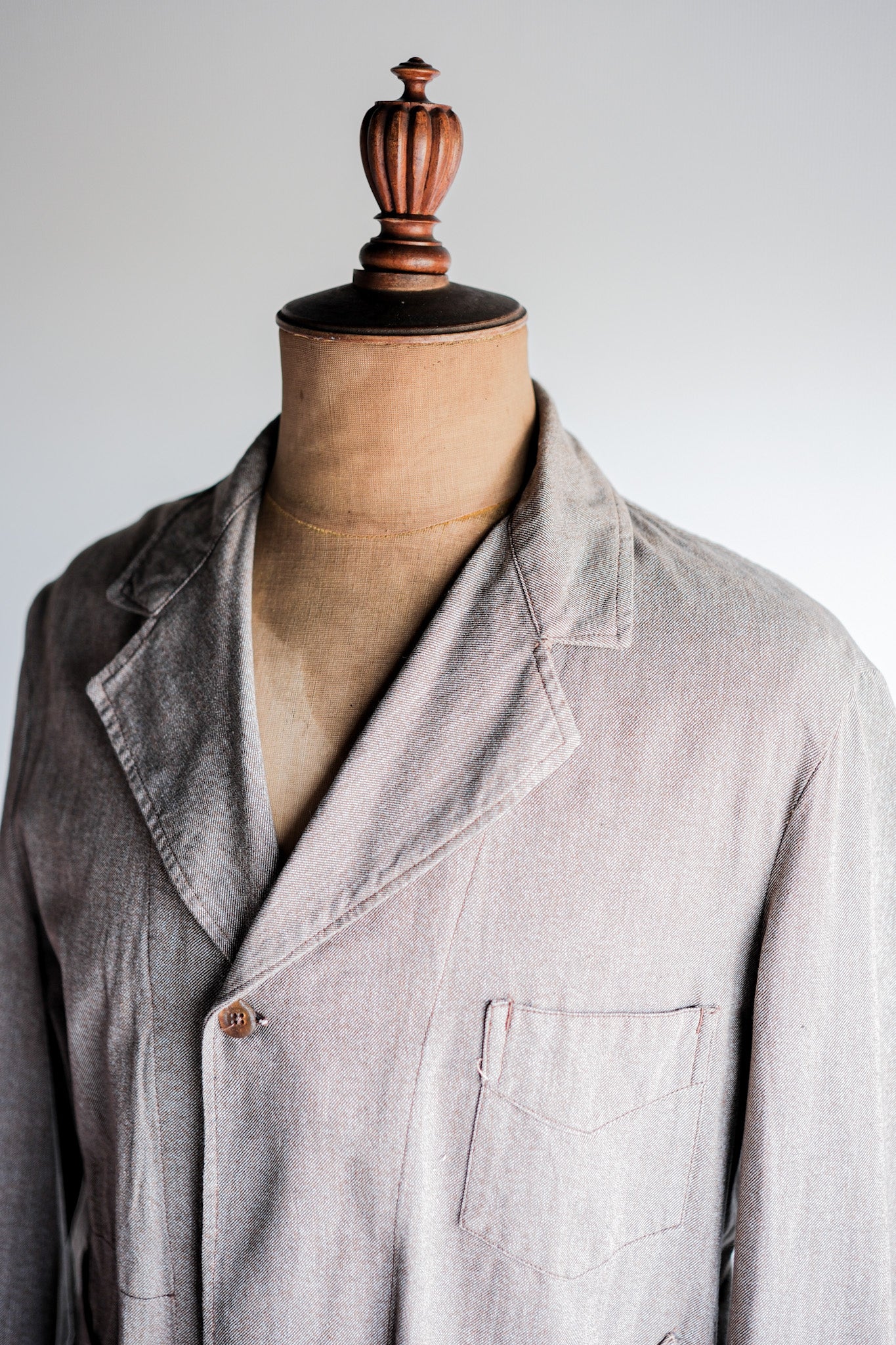 【~40's】French Vintage Brown Chambray Atelier Coat “Dead Stock”