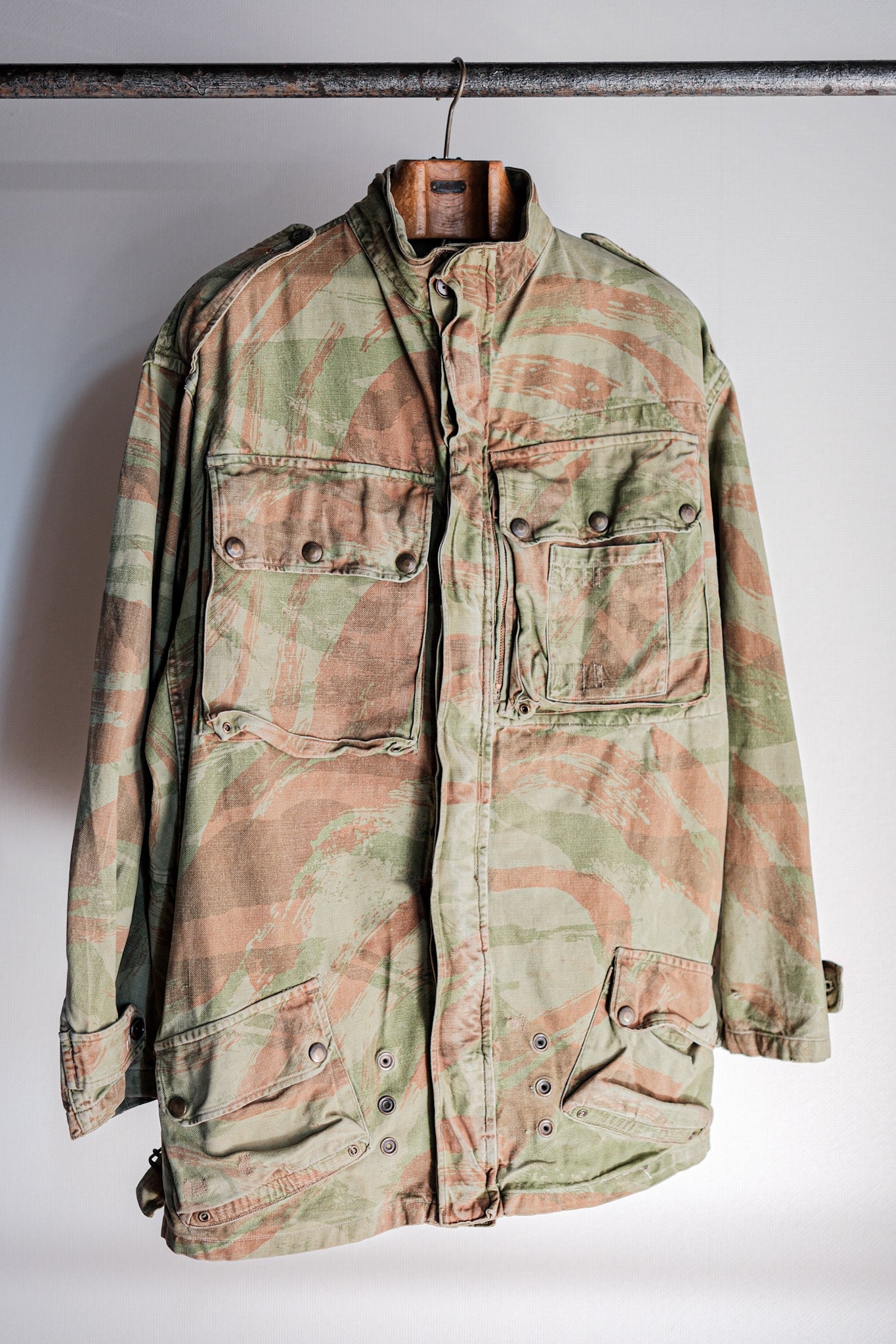【~50's】French Army TAP47/53 Lizard Camouflage Paratrooper Jacket Size.46