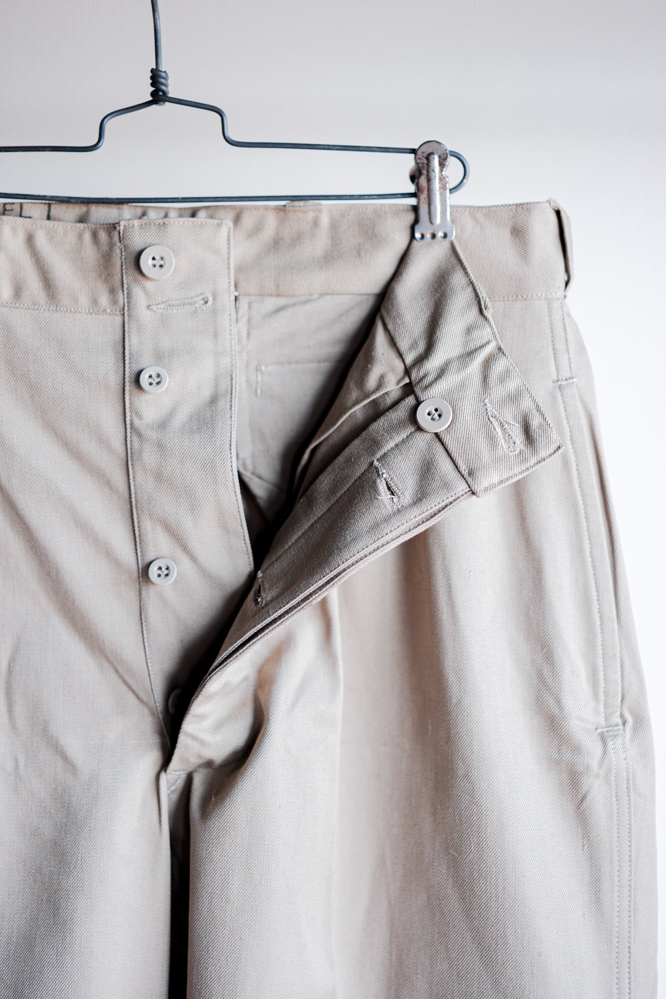 【~50's】French Army M52 Chino Trousers Size.12 "Dead Stock"
