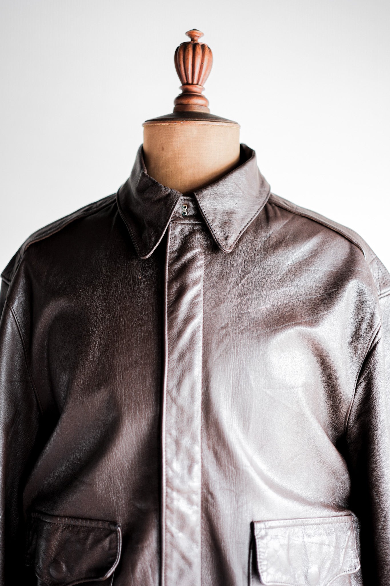 【~80's】Willis&Geiger A-2 Type Leather Flight Jacket Size.44 "Made in U.S.A."