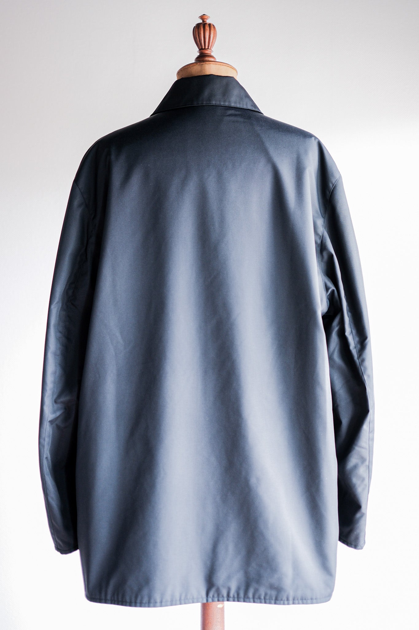 【~90's】Old Hermès Paris Navy Polyamide Harf Coat Size.56