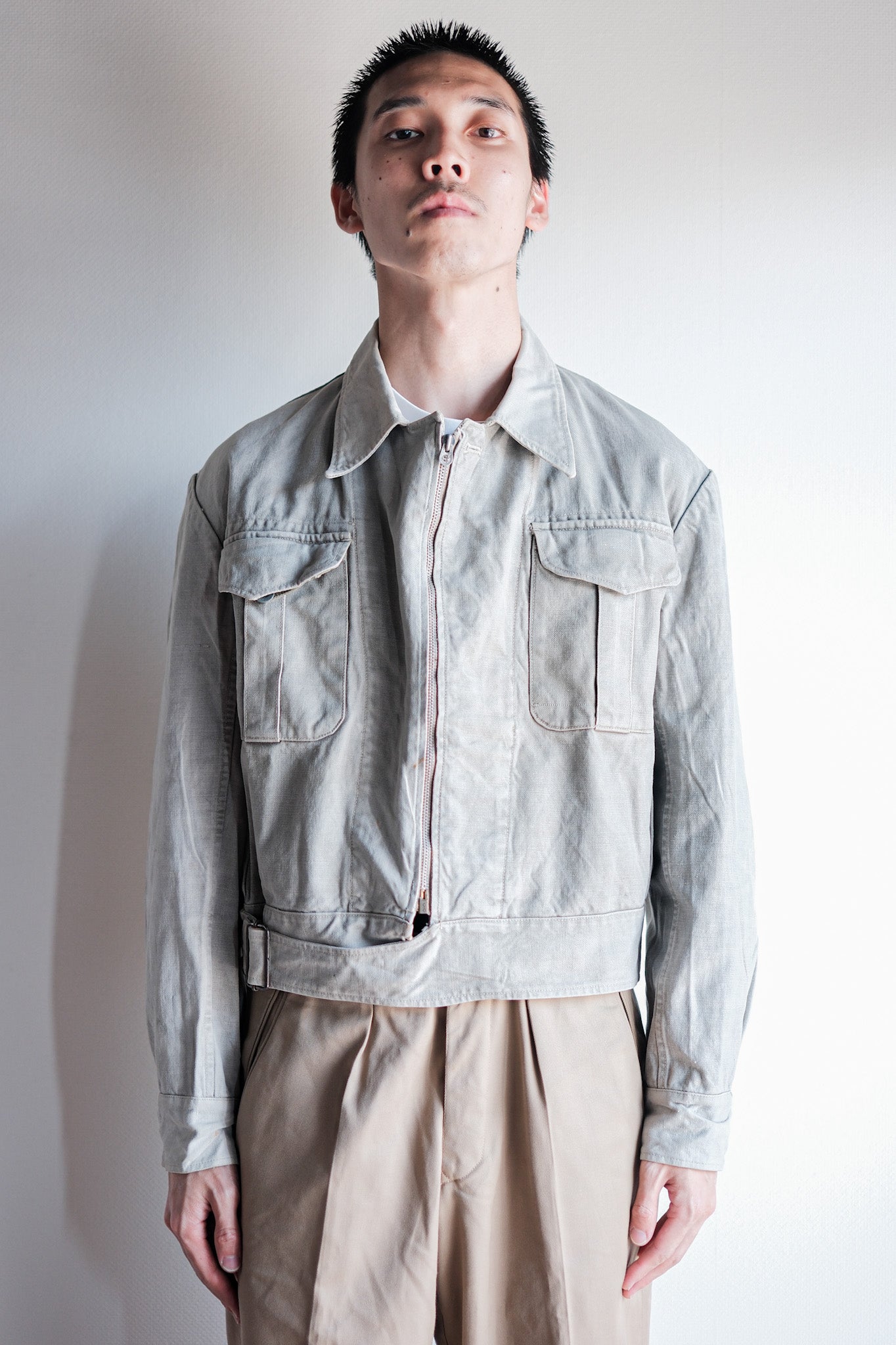 [~ 40) 프랑스 군대 M44 배틀 드레스 재킷 크기 .42 "수정"