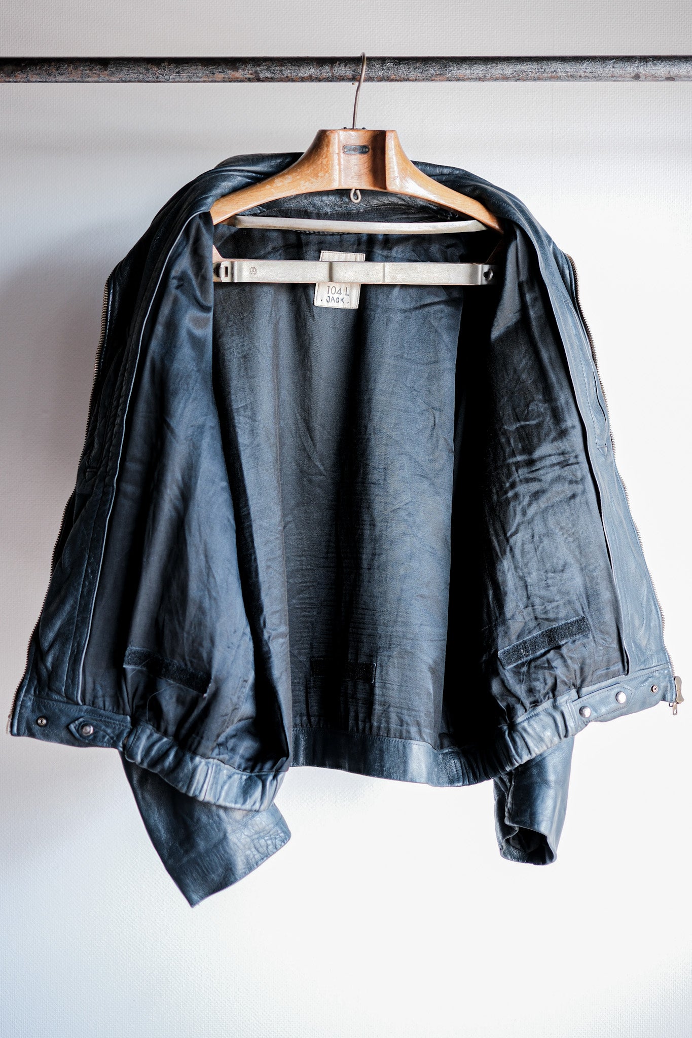 【~70's】French Air Force Pilot Leather Jacket Size.104L