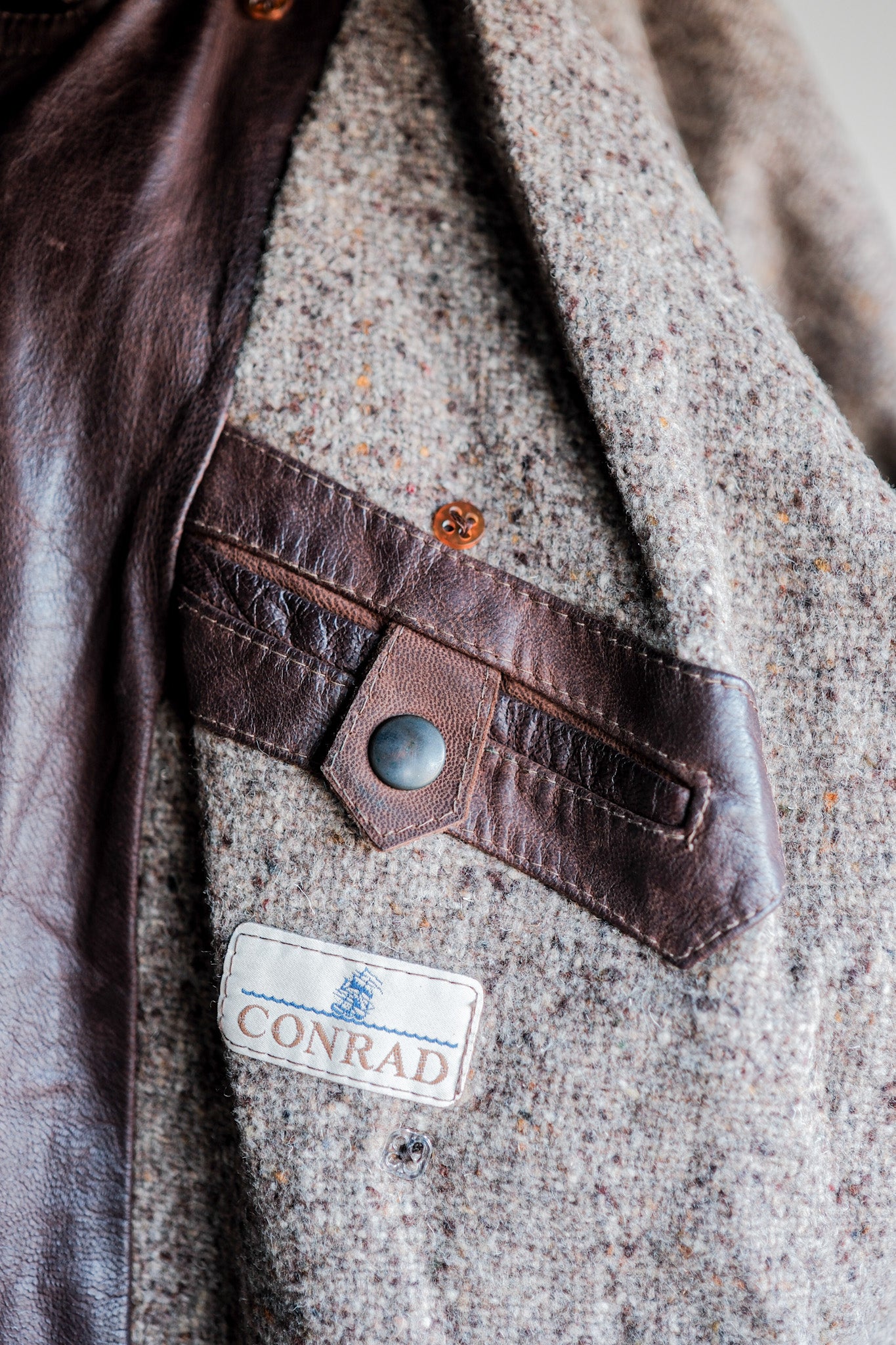 【~80's】Italian Vintage Double Breasted Leather Jacket Size.52