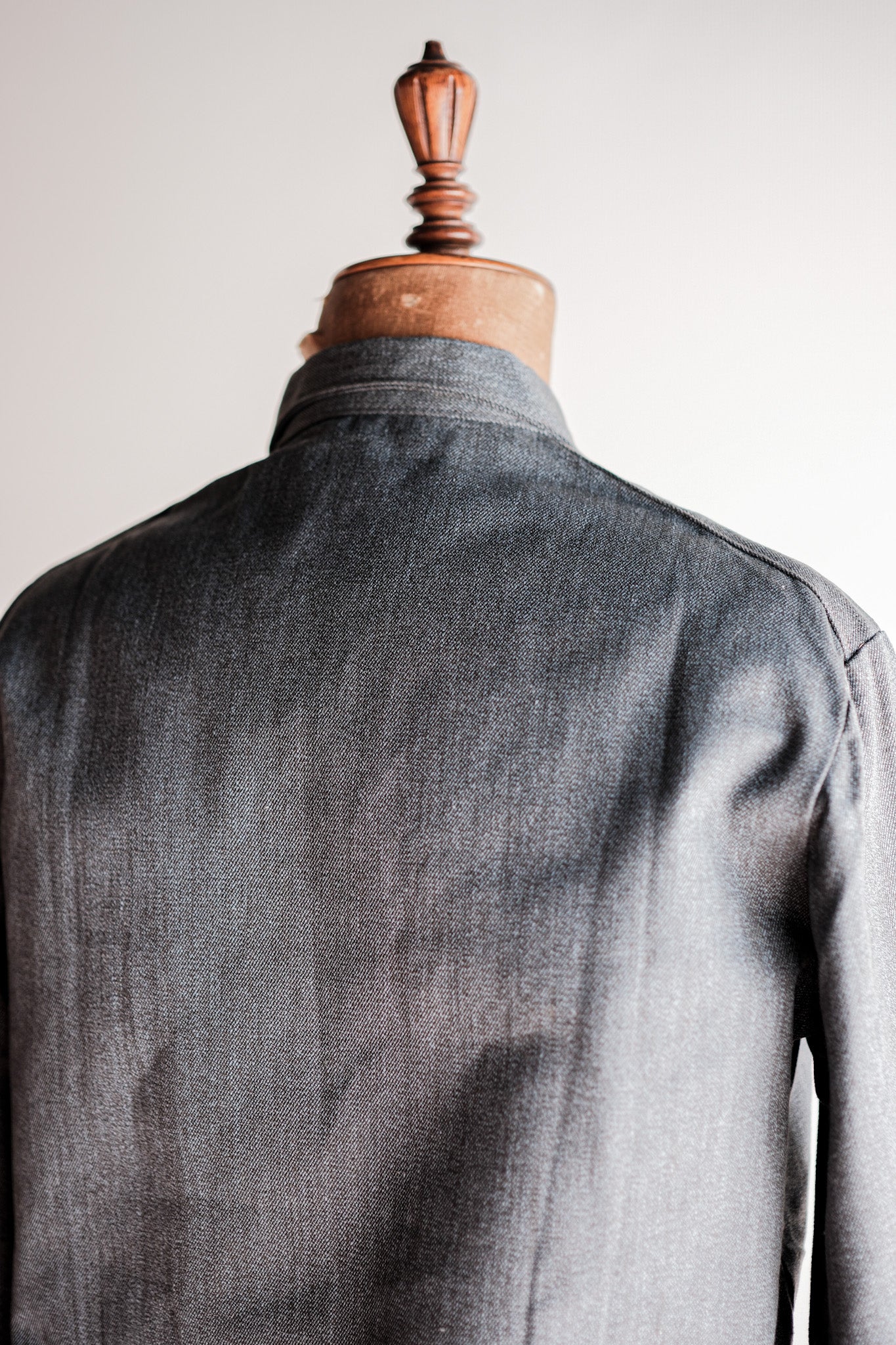 【~50's】Europe Vintage Salt & Pepper Cotton Smock "Dead Stock"