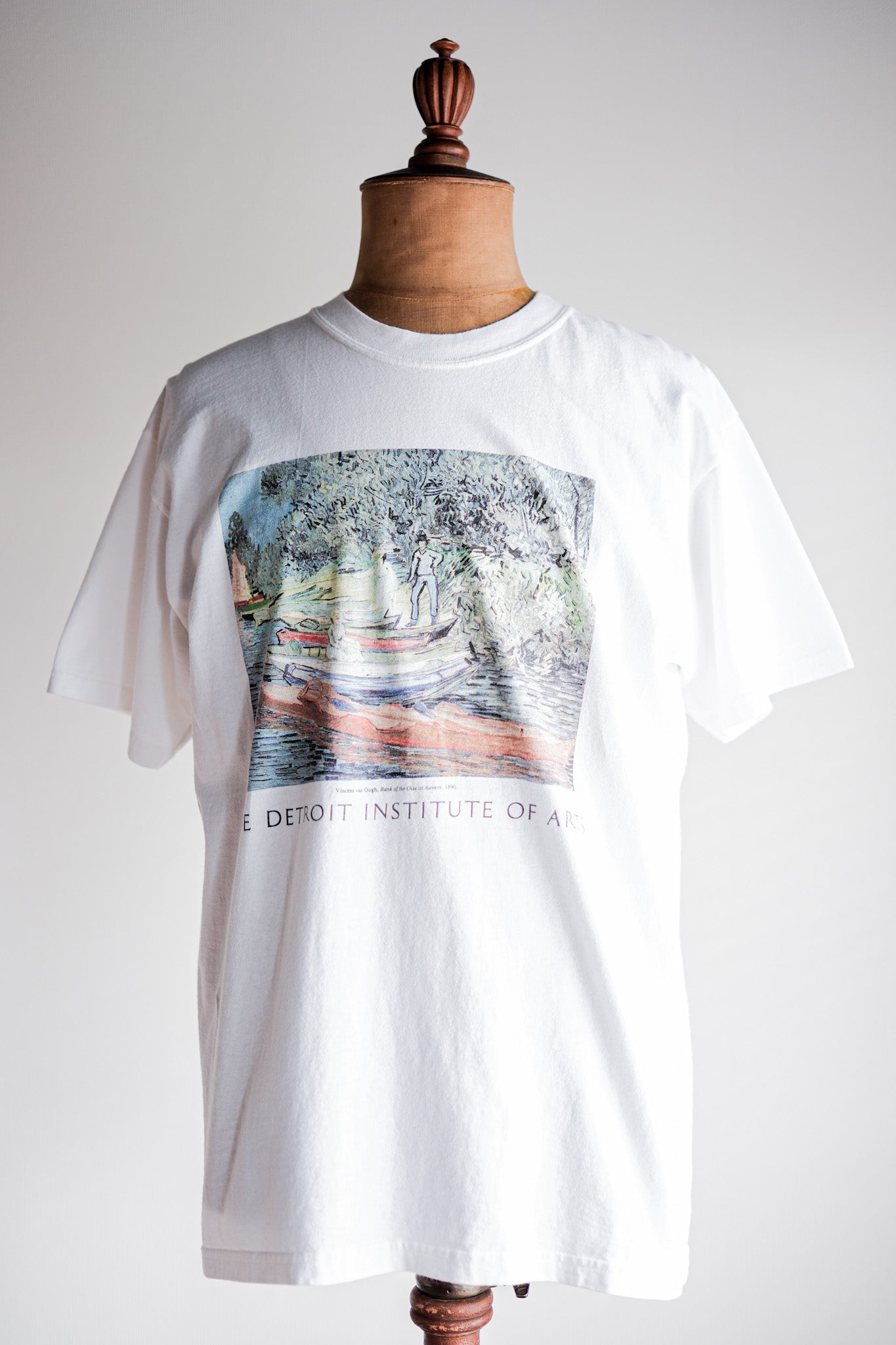 【~00's】Vintage Art Print T-shirt Size.L "Vincent Van Gogh's" "Bank of the Oise at Auvers"