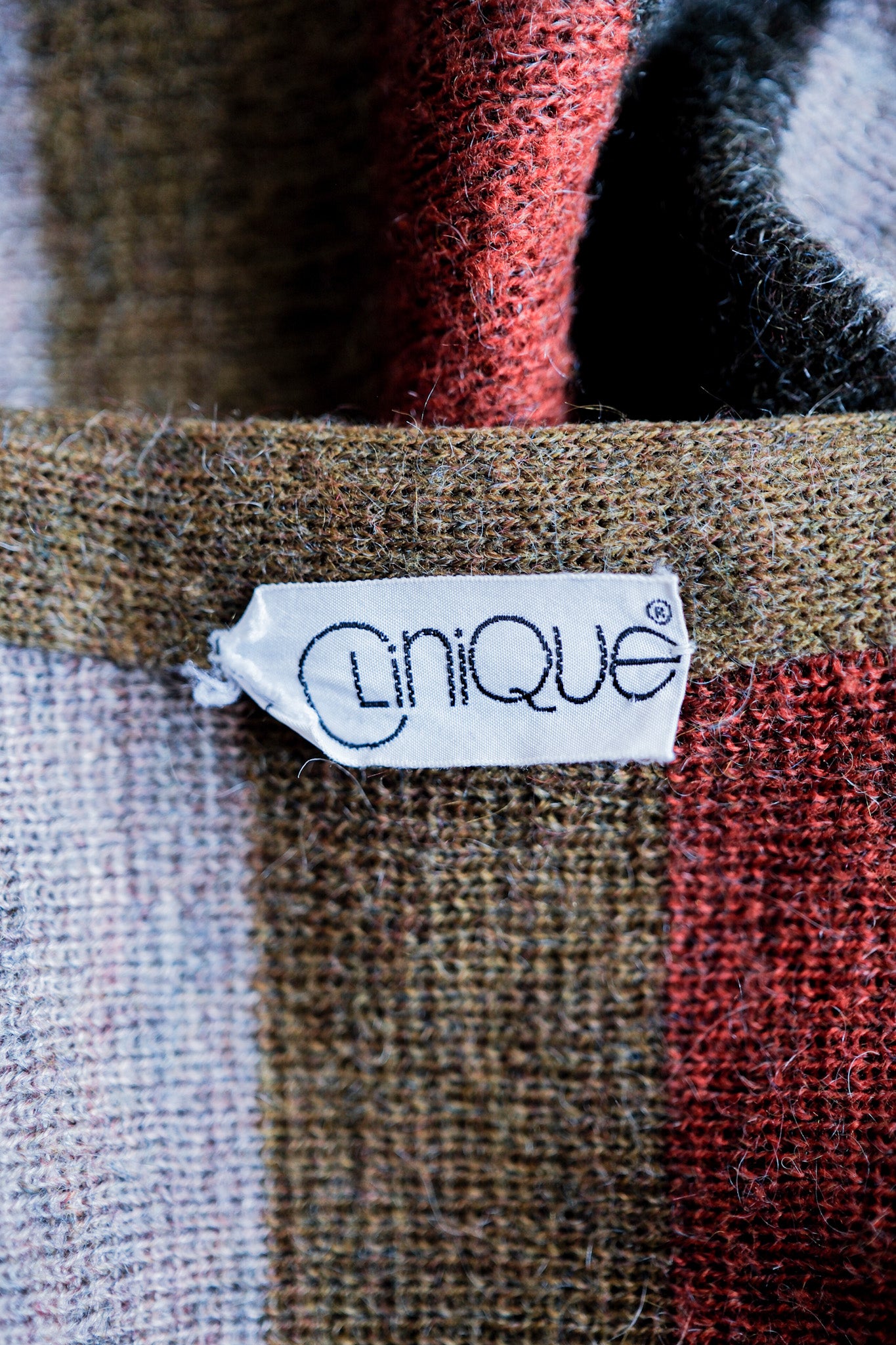 【~80's】Italian Vintage Wool Mix Multi Striped Cardigan