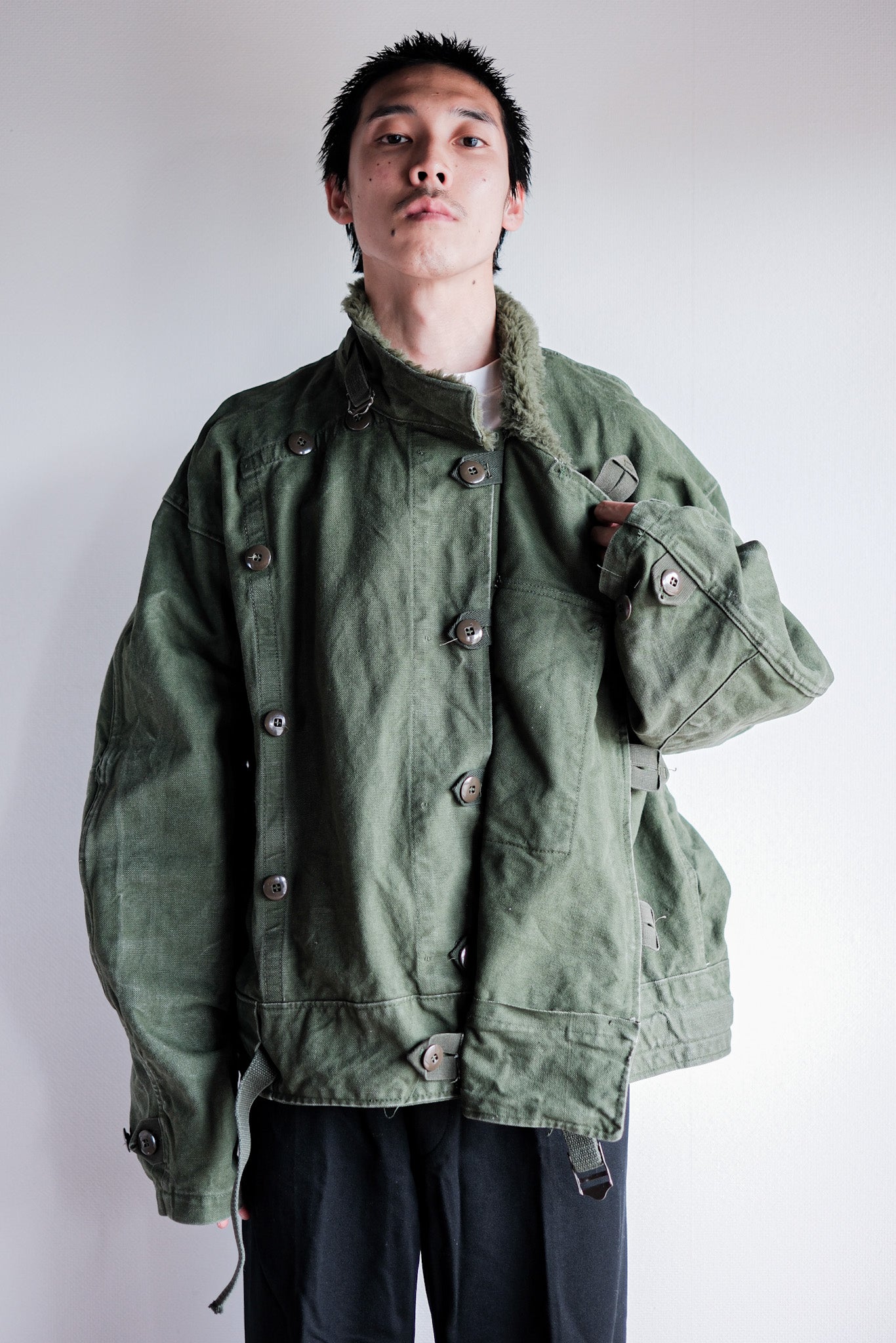 【~60's】Swedish Army Dispatch Rider Motorcycle Jacket Size.C56