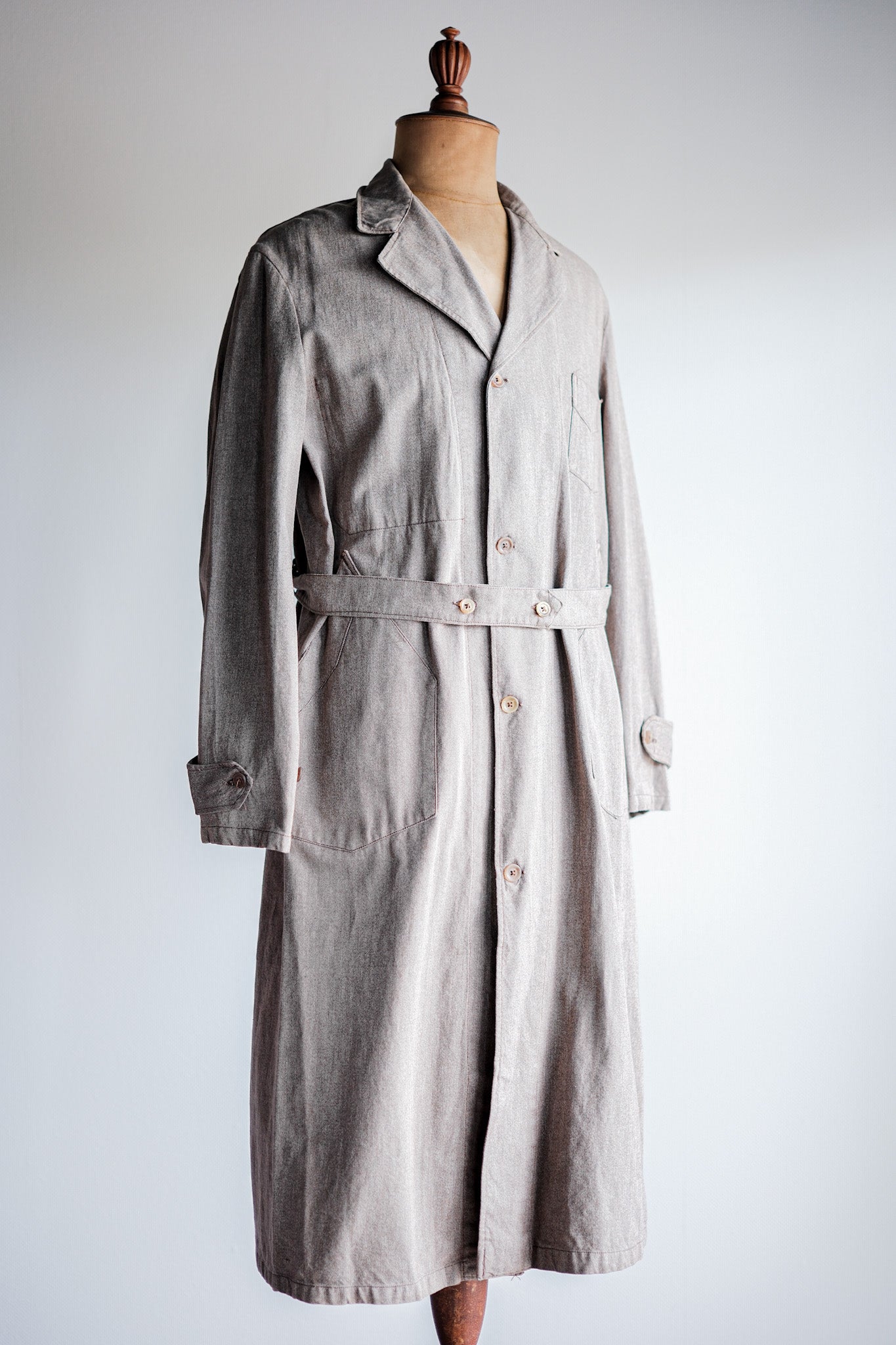 【~40's】French Vintage Brown Chambray Atelier Coat “Dead Stock”