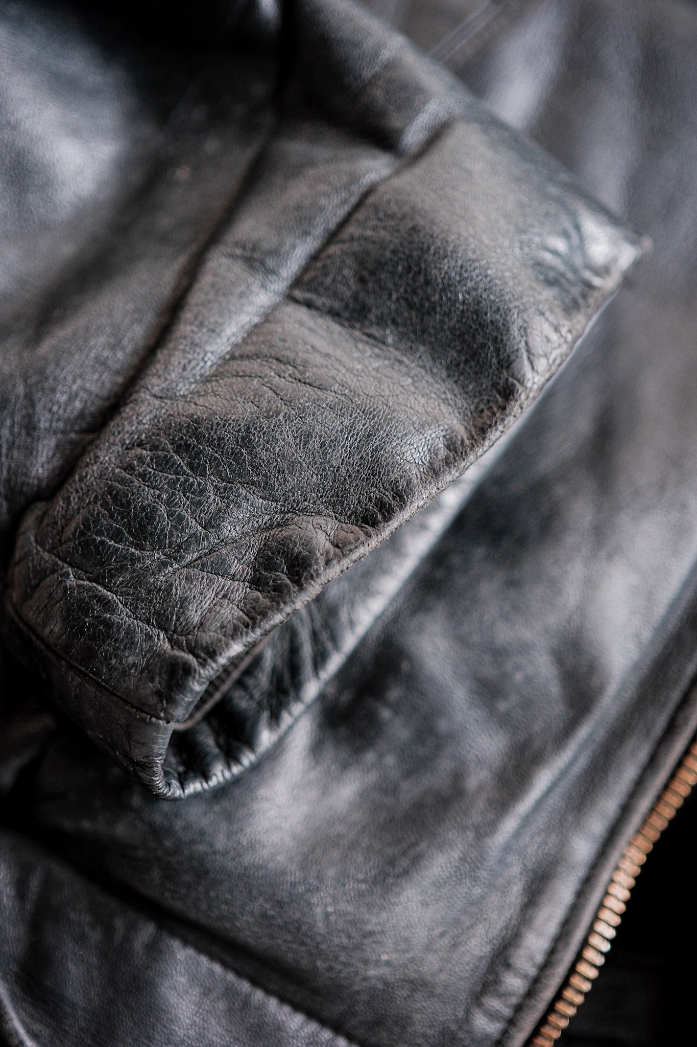 【~70's】French Air Force Pilot Leather Jacket Size.104L