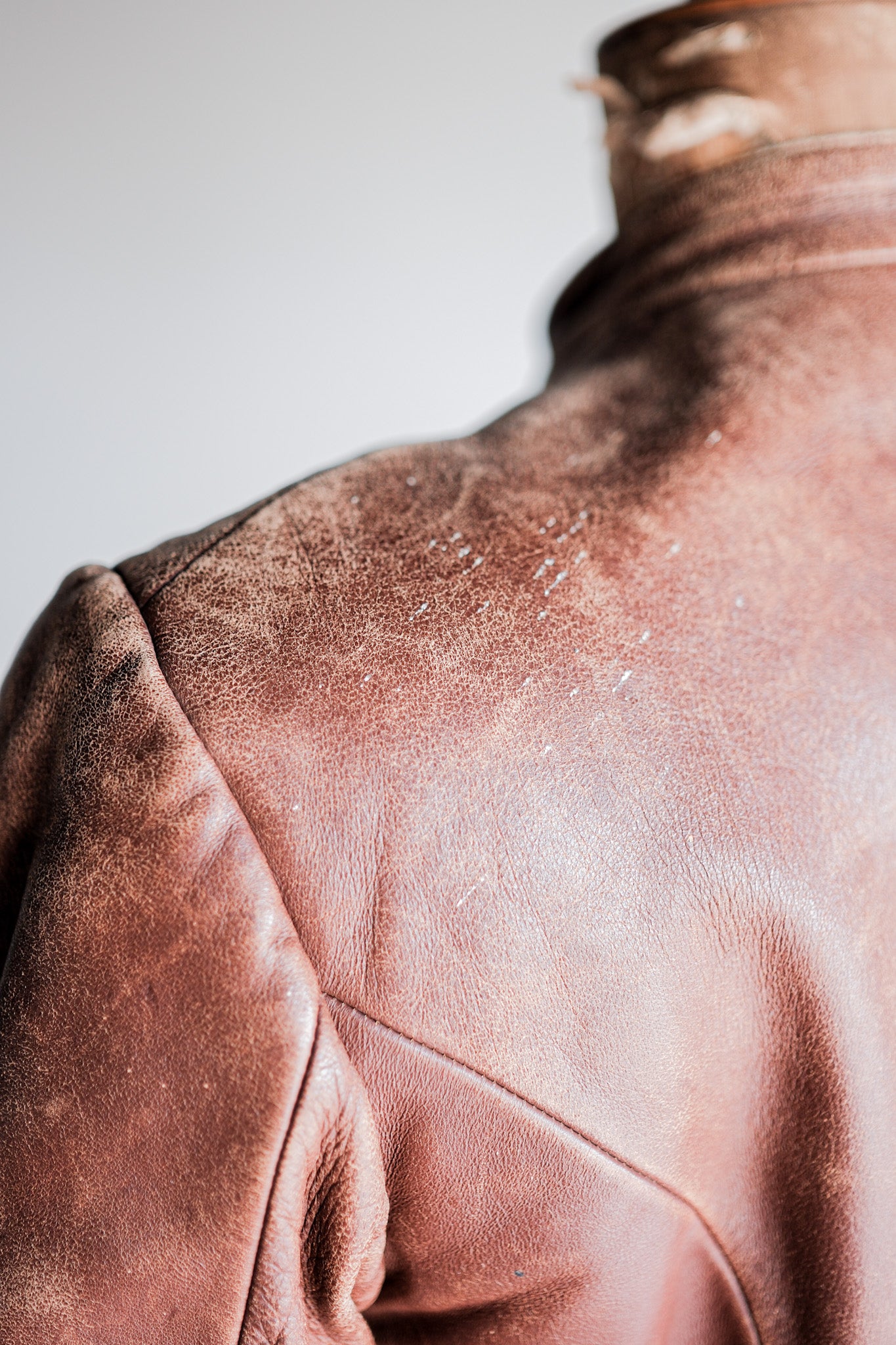 【~30's】German Vintage Double Breasted Motorcycle Leather Jacket