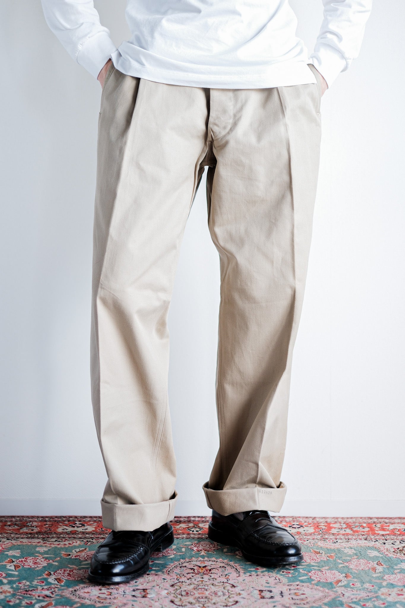 【~60's】French Army M52 Chino Trousers Size.32 "Dead Stock"