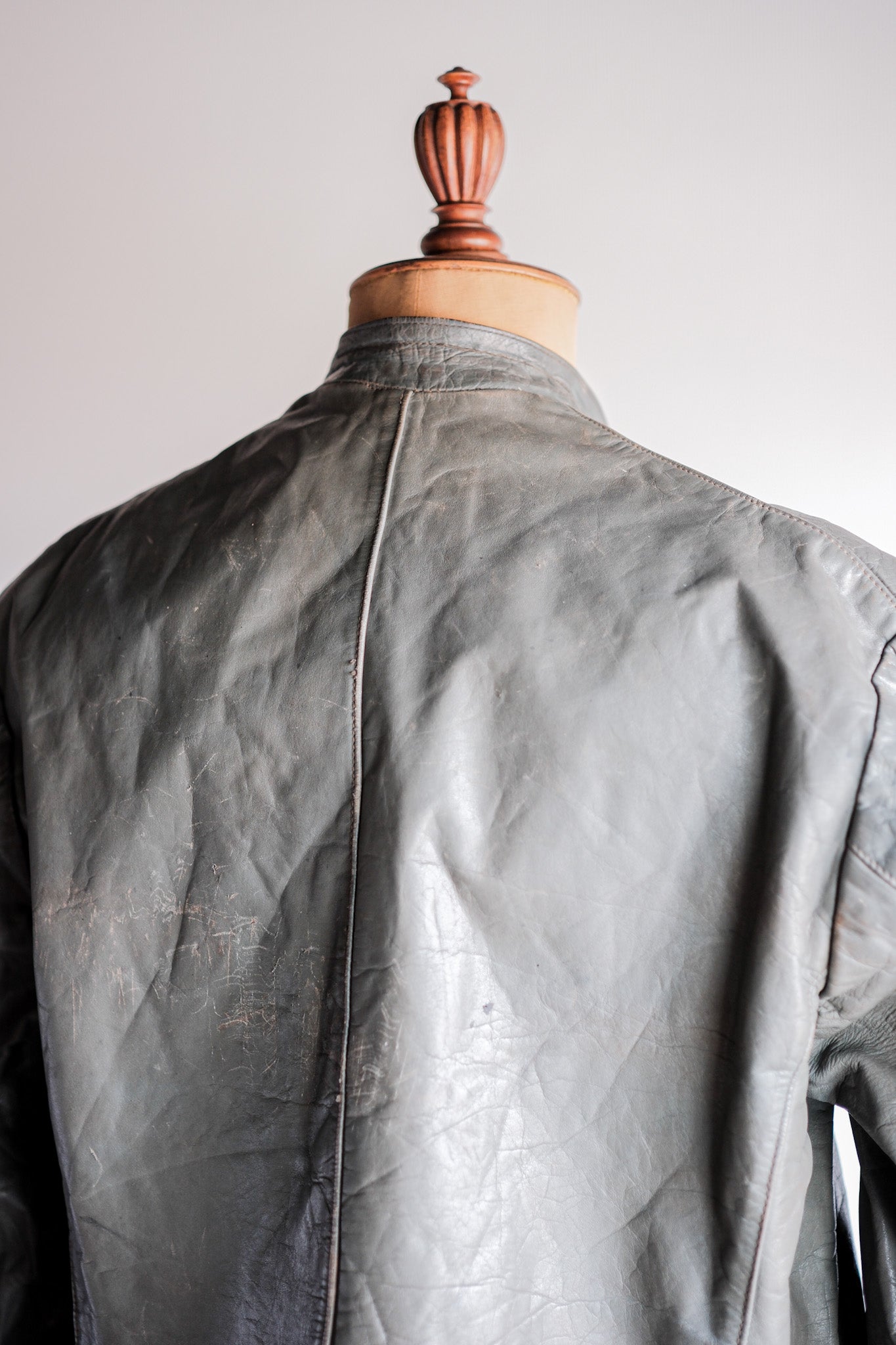 【~40's】WWⅡ+German+Navy+U-Boat+Crew+Gray+Leather+Jacket+"Kriegsmarine"