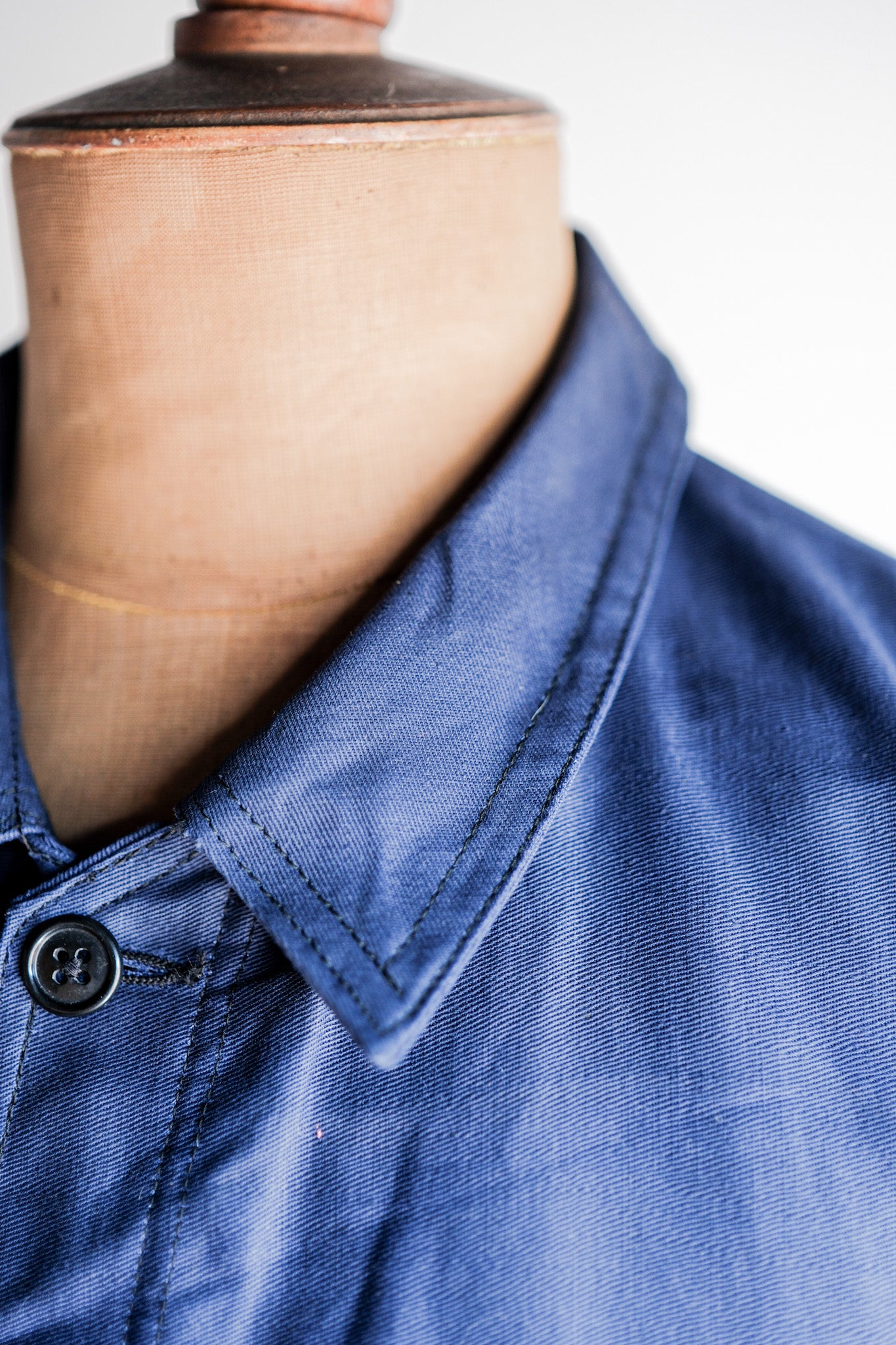 【~50's】French Vintage Blue Thin Twill Work Jacket "Vulcain" "Dead Stock"