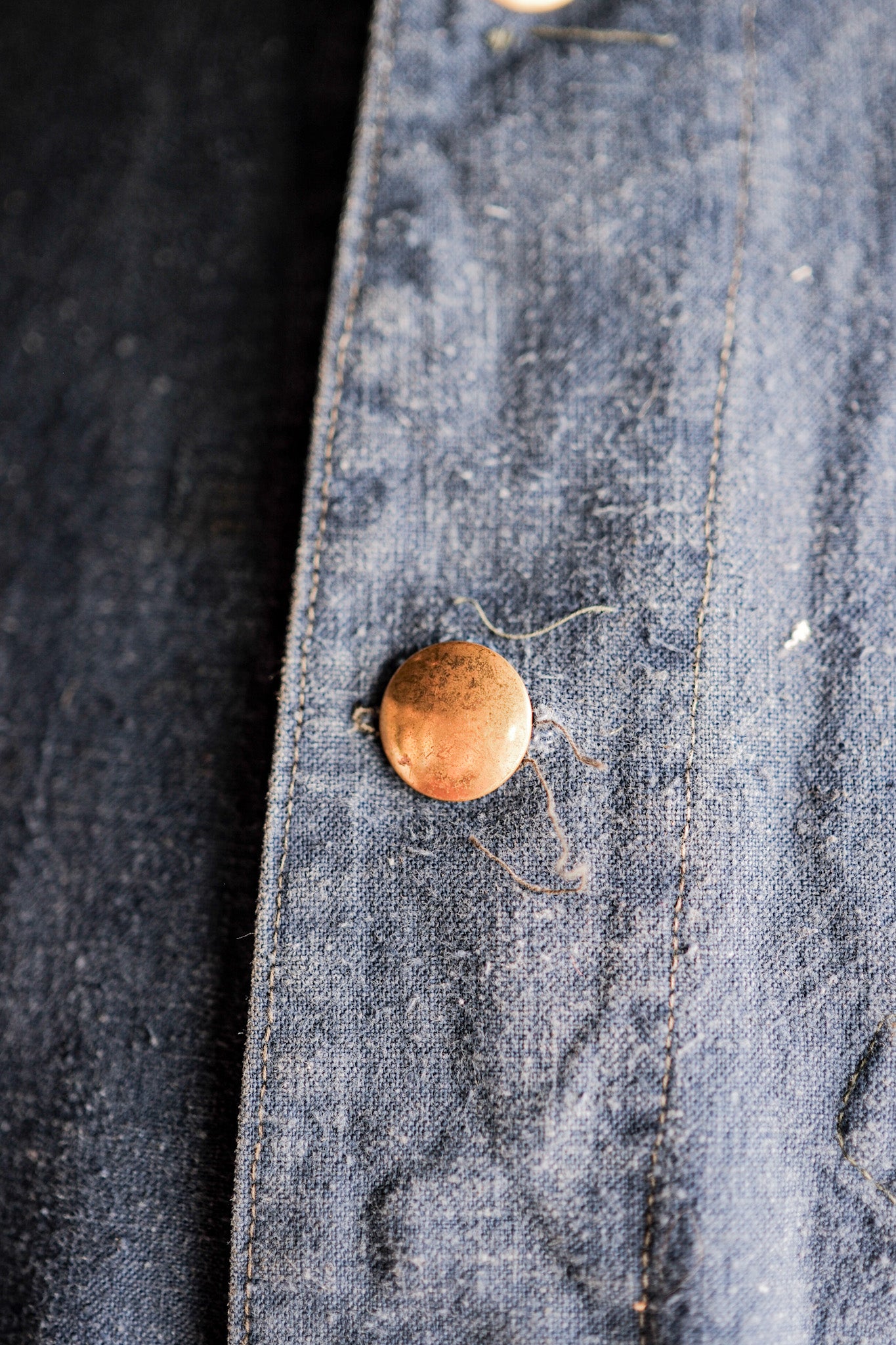 【~40's】German Vintage Indigo Linen Firefighter Jacket