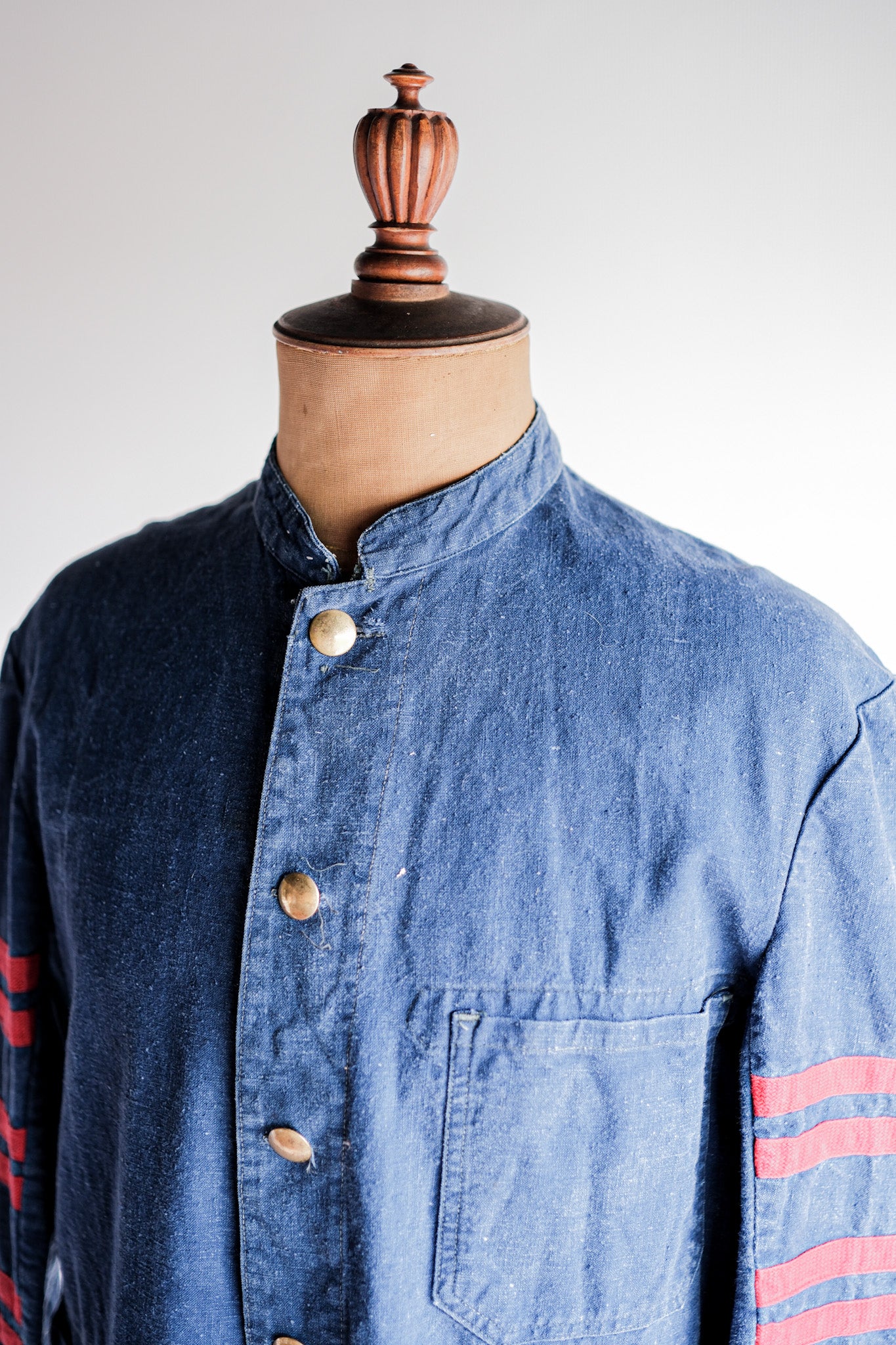 【~40's】German Vintage Indigo Linen Firefighter Jacket