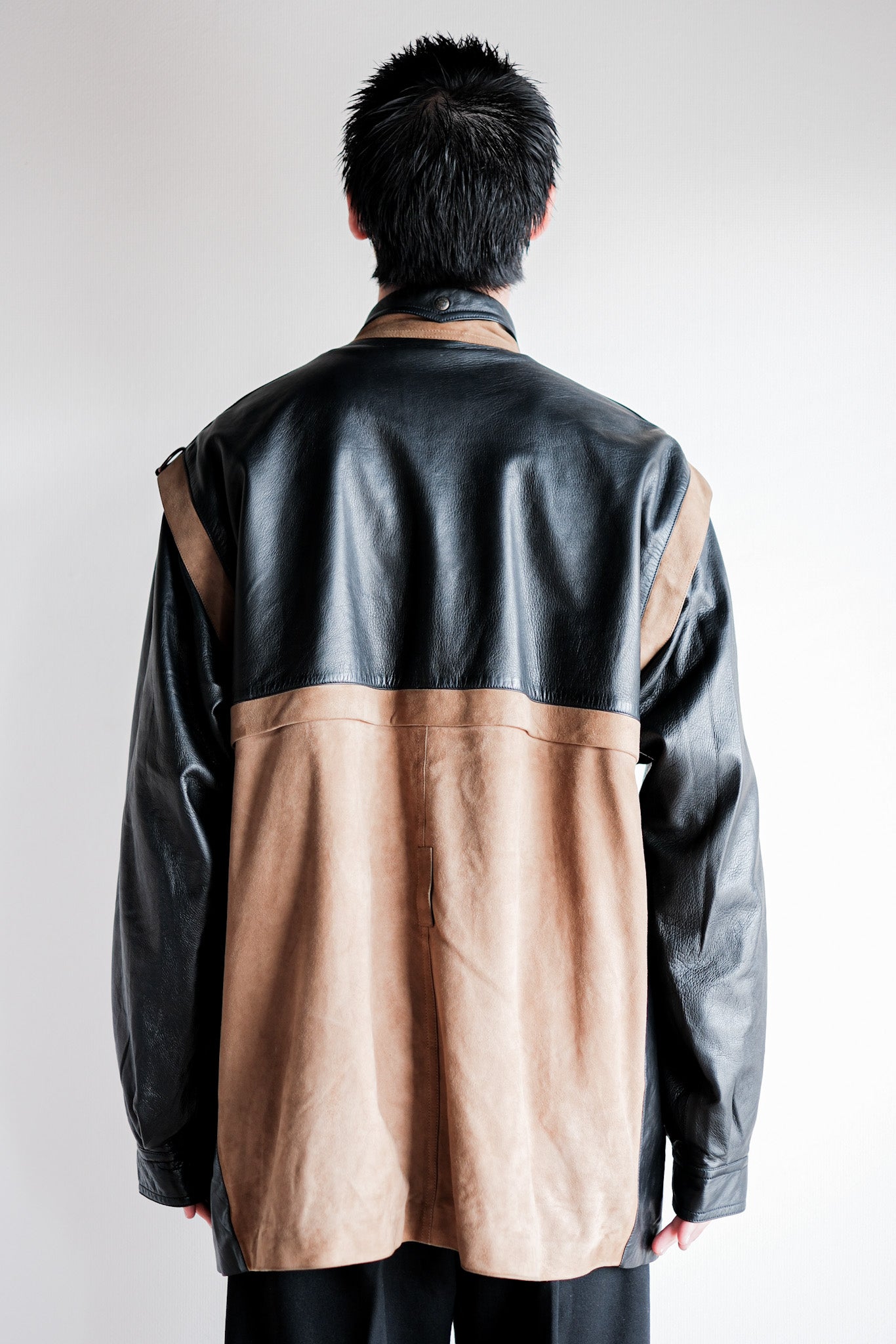 【~70’s】Old GUCCI 2 Tone Leather Jacket Size.50