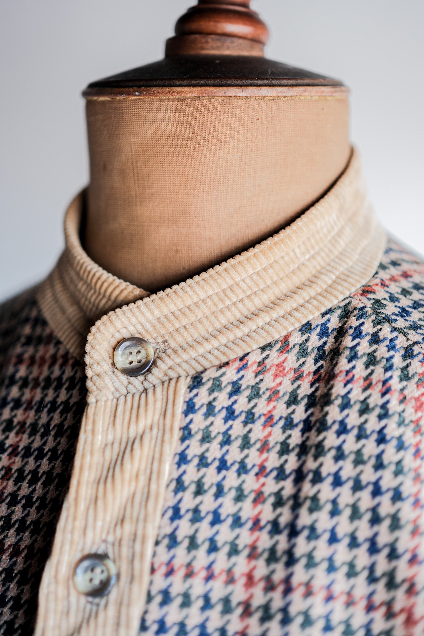 【~70's】British Vintage Houndstooth Wool Mix Jacket Size.38R "JAEGER"