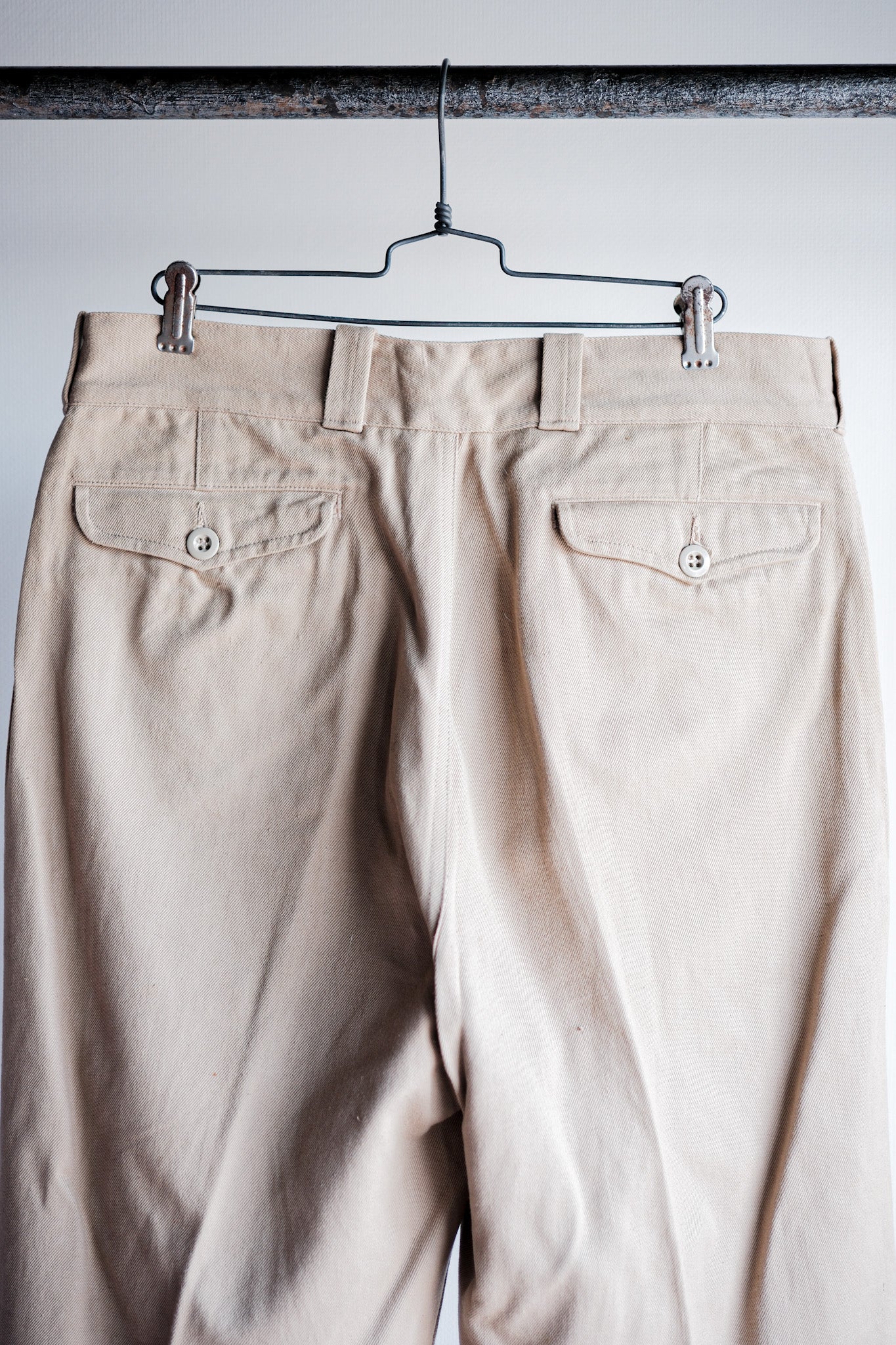 【~50's】French Army M52 Chino Trousers Size.12 "Dead Stock"