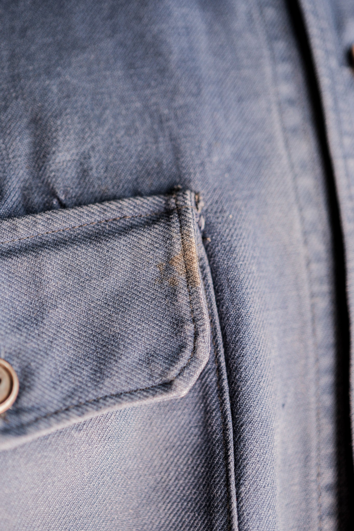 【~40’s】French Vintage Indigo Cotton Twill Cyclist Jacket