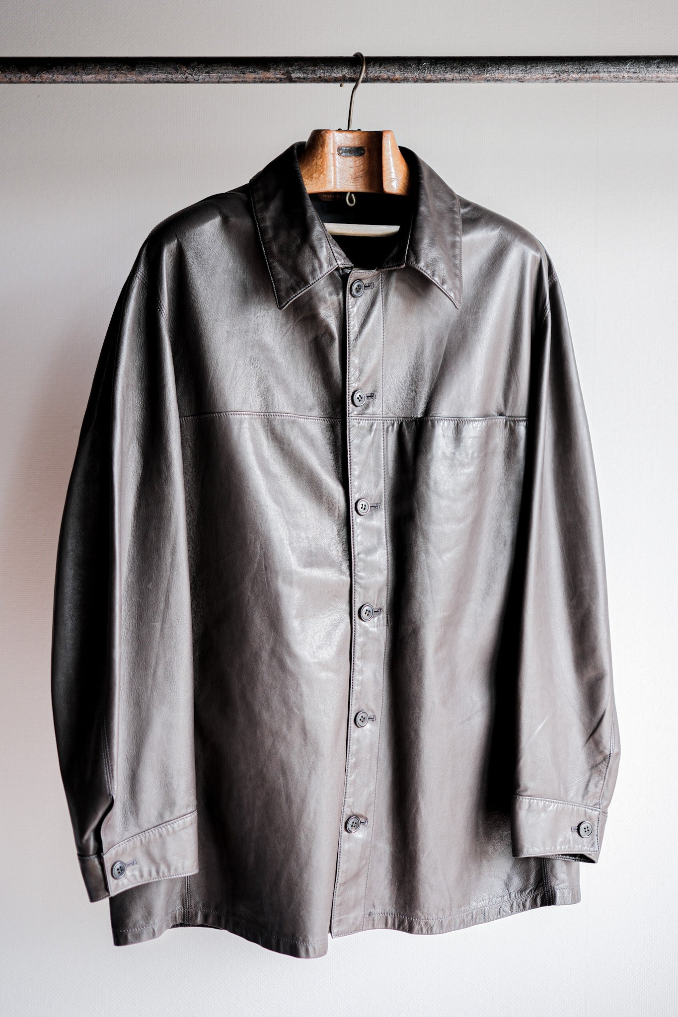 【~90's】Old SERAPHIN Lamb Leather Shirt Jacket Size.54