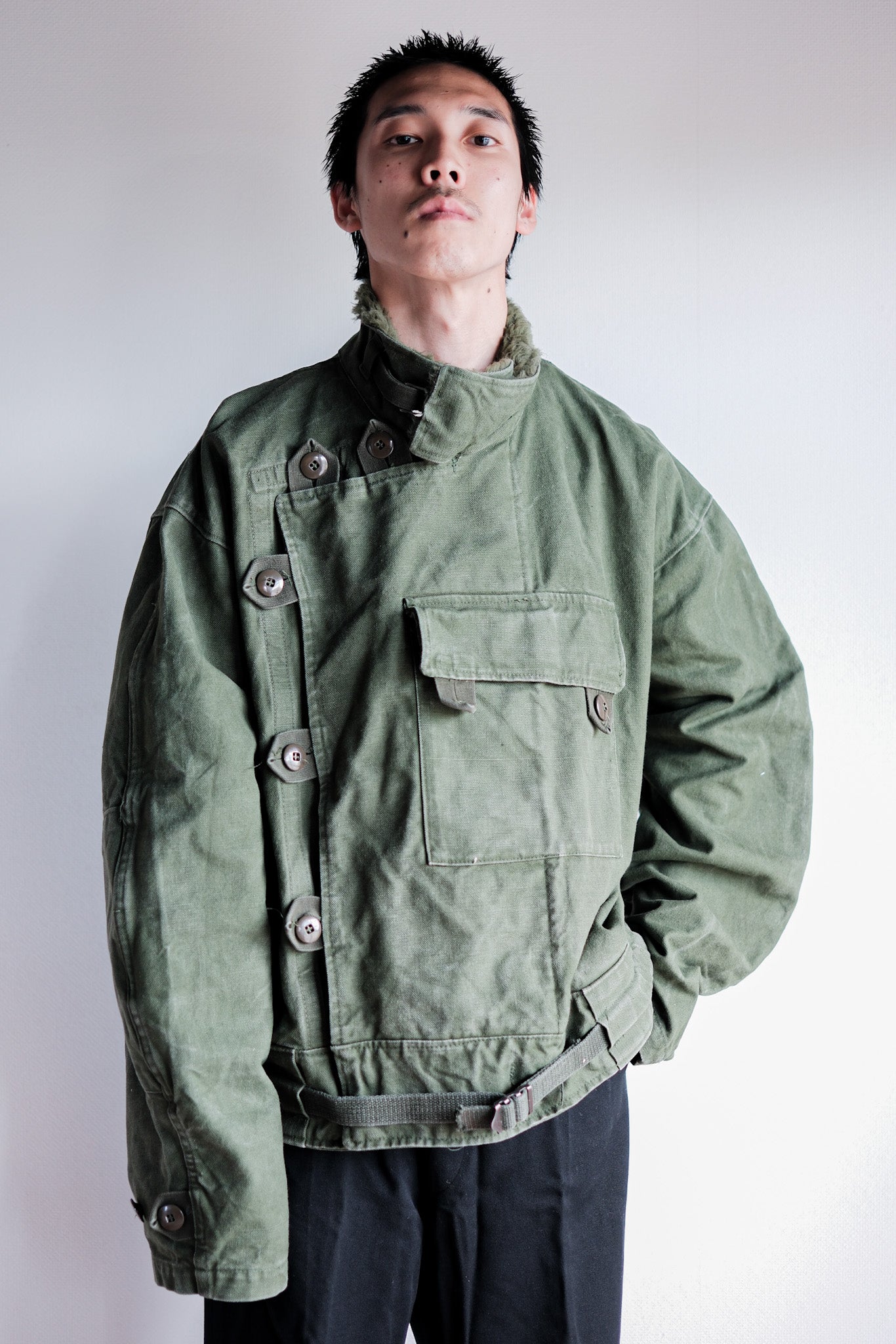 【~60's】Swedish Army Dispatch Rider Motorcycle Jacket Size.C56