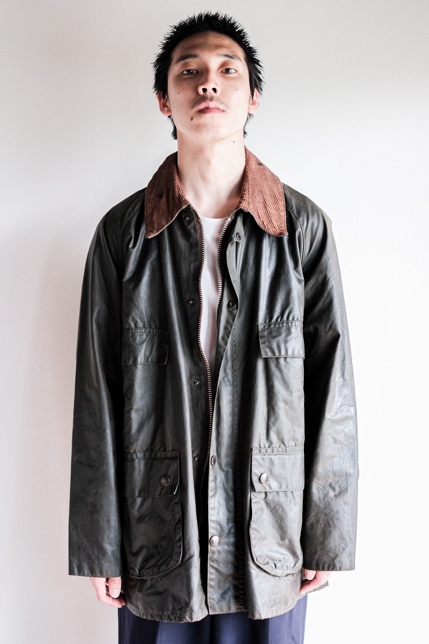 【~80's】Vintage Barbour "BEDALE" 2 Crest Size.42