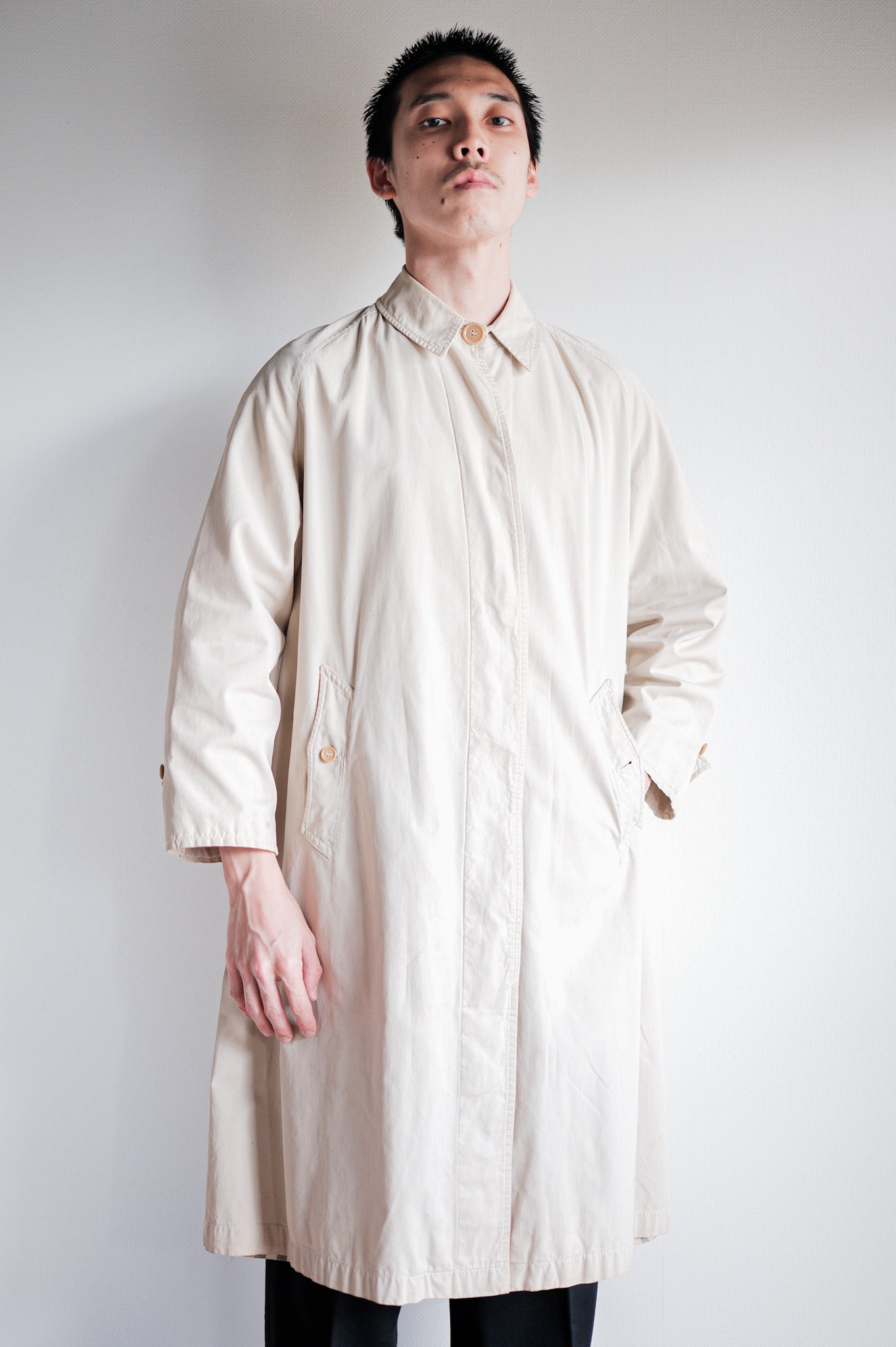 【~50's】Vintage Burberrys Single Raglan Balmacaan Coat C100 for Ladies "Made in France"