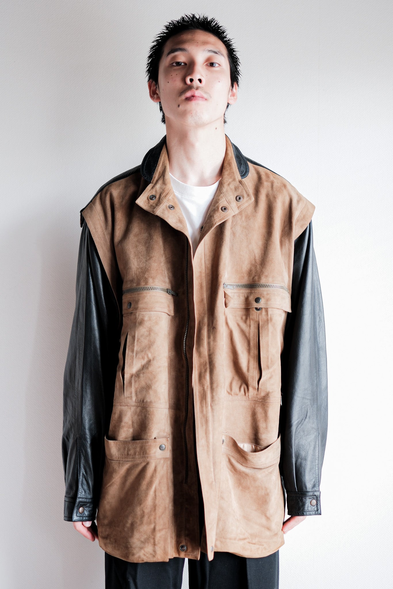 【~70’s】Old GUCCI 2 Tone Leather Jacket Size.50