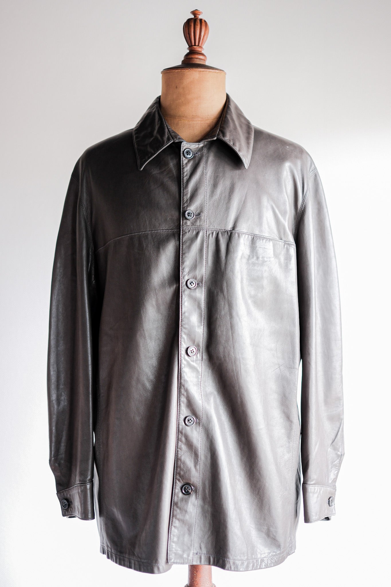 【~90's】Old SERAPHIN Lamb Leather Shirt Jacket Size.54