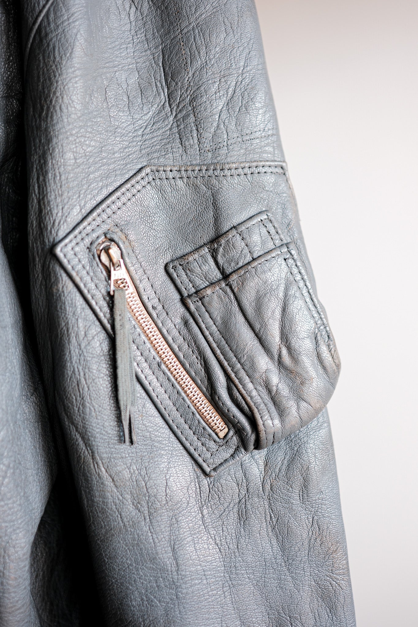 【~70’s】West German Air Force Pilot Leather Jacket Size.13
