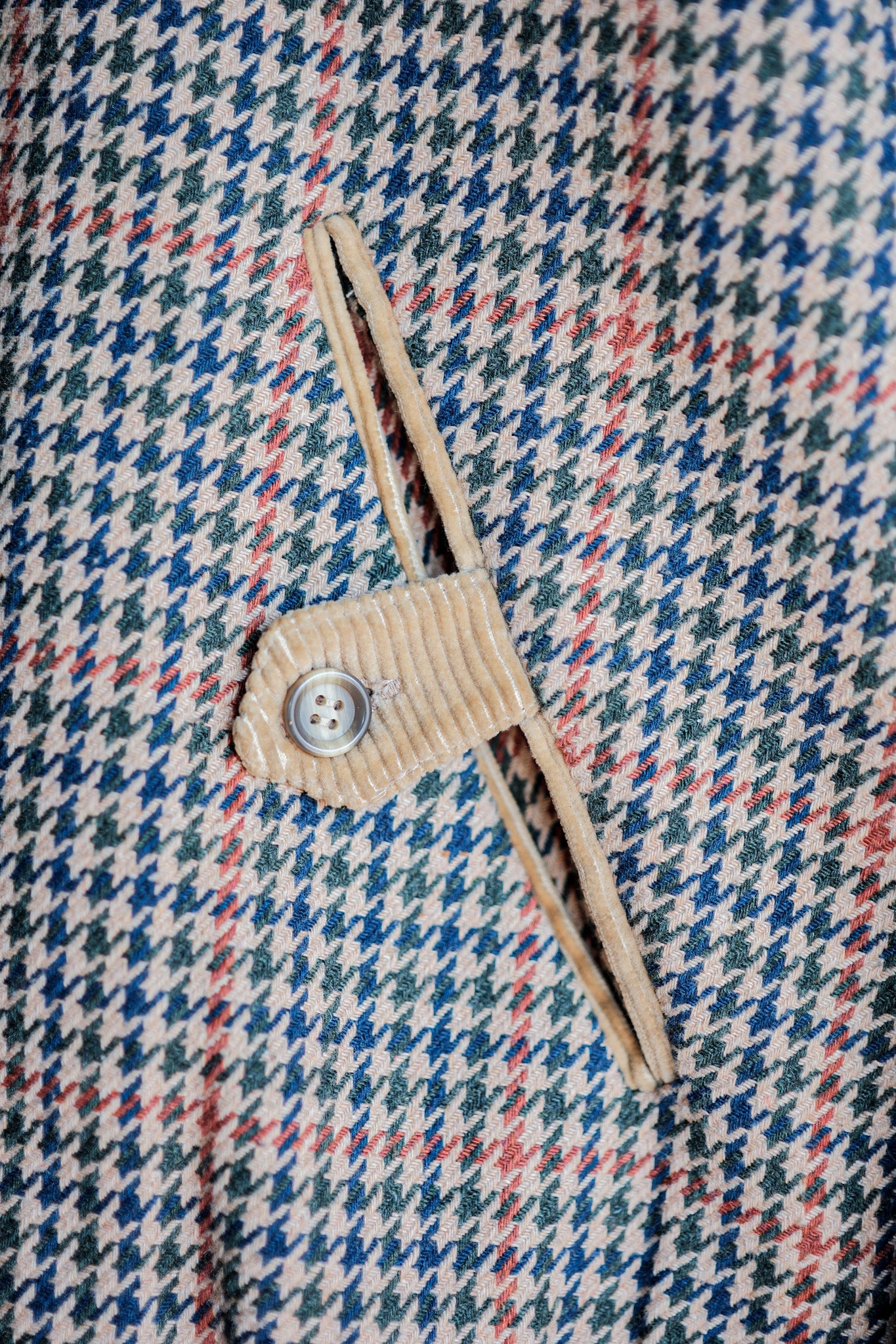 【~70's】British Vintage Houndstooth Wool Mix Jacket Size.38R "JAEGER"