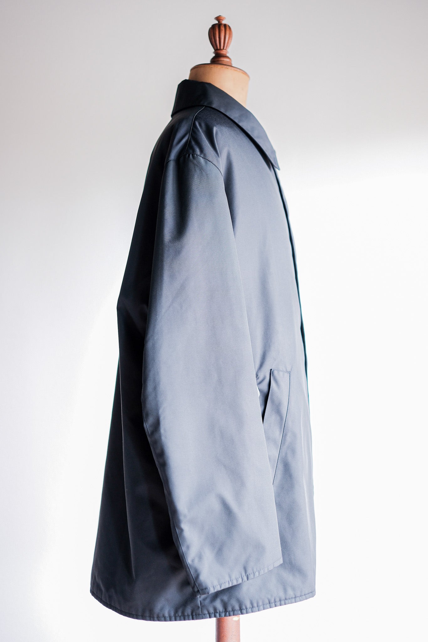 【~90's】Old Hermès Paris Navy Polyamide Harf Coat Size.56