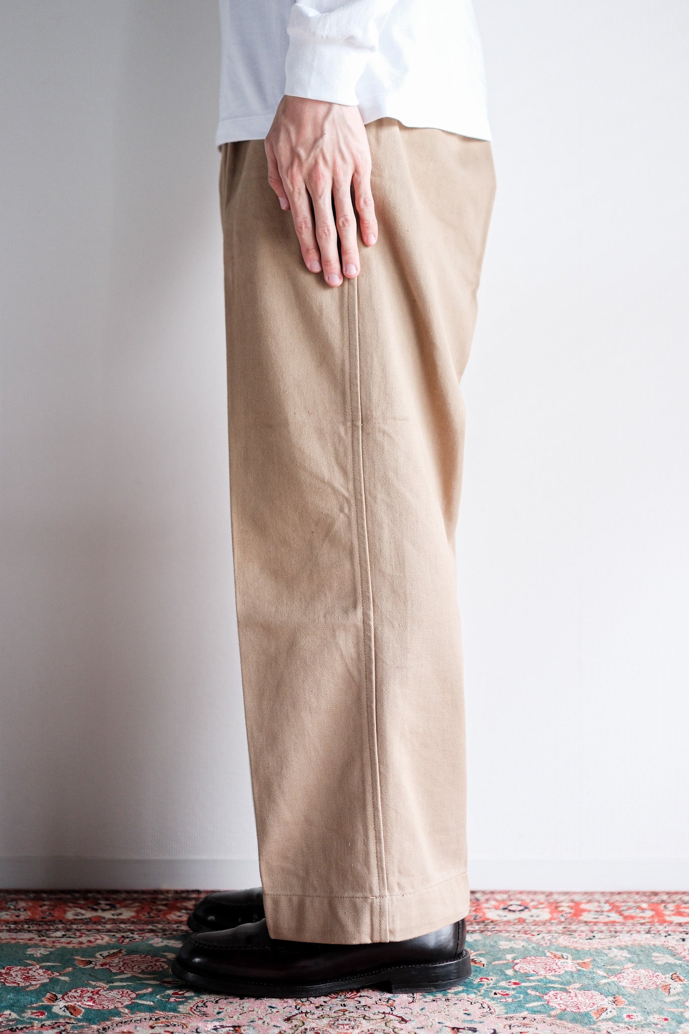 【~50's】French Army M52 Chino Trousers Size.12 "Dead Stock"