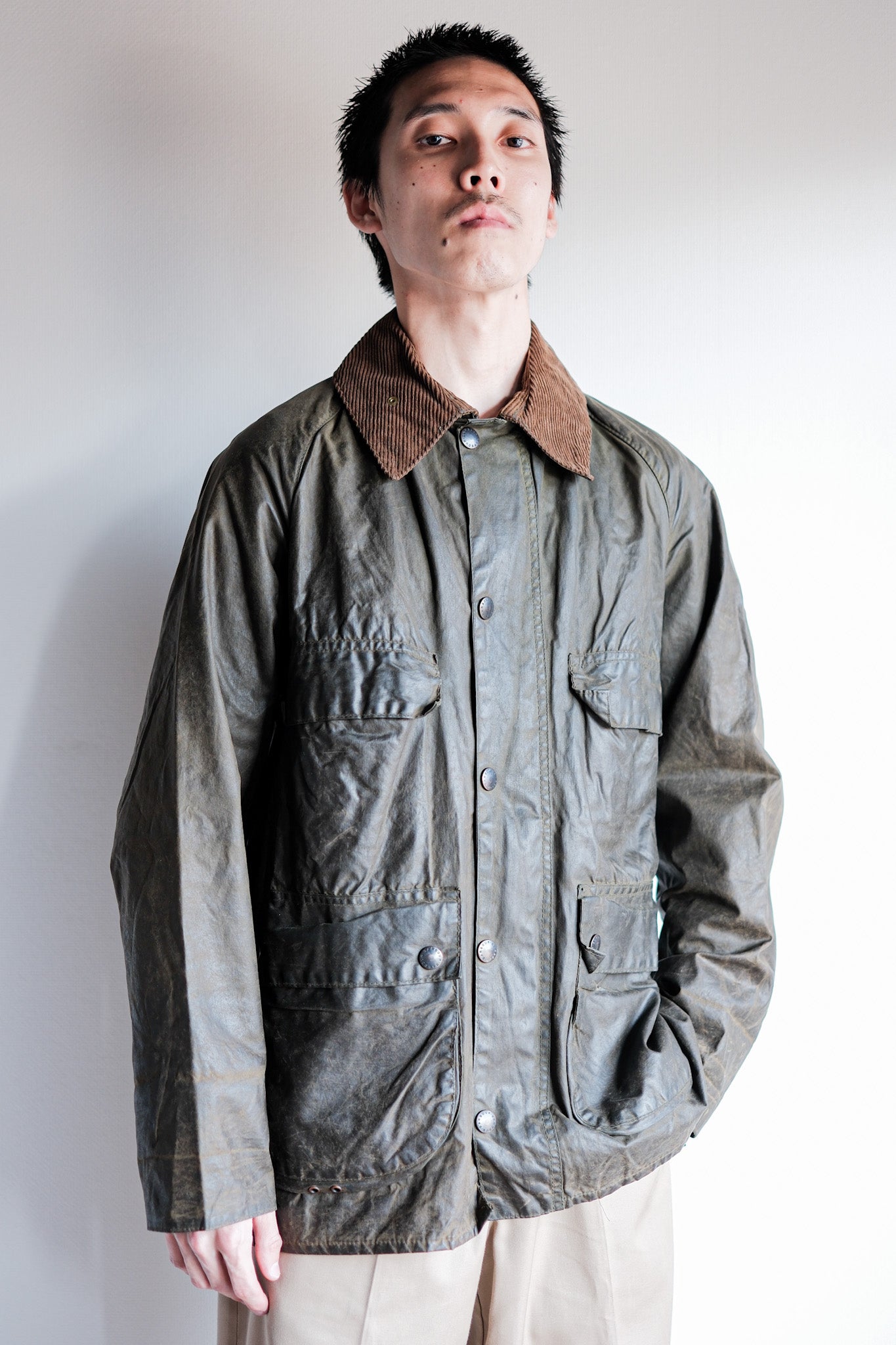 【~80’s】Vintage Barbour "BEDALE" 2 Crest Size.38 "4 Pockets"