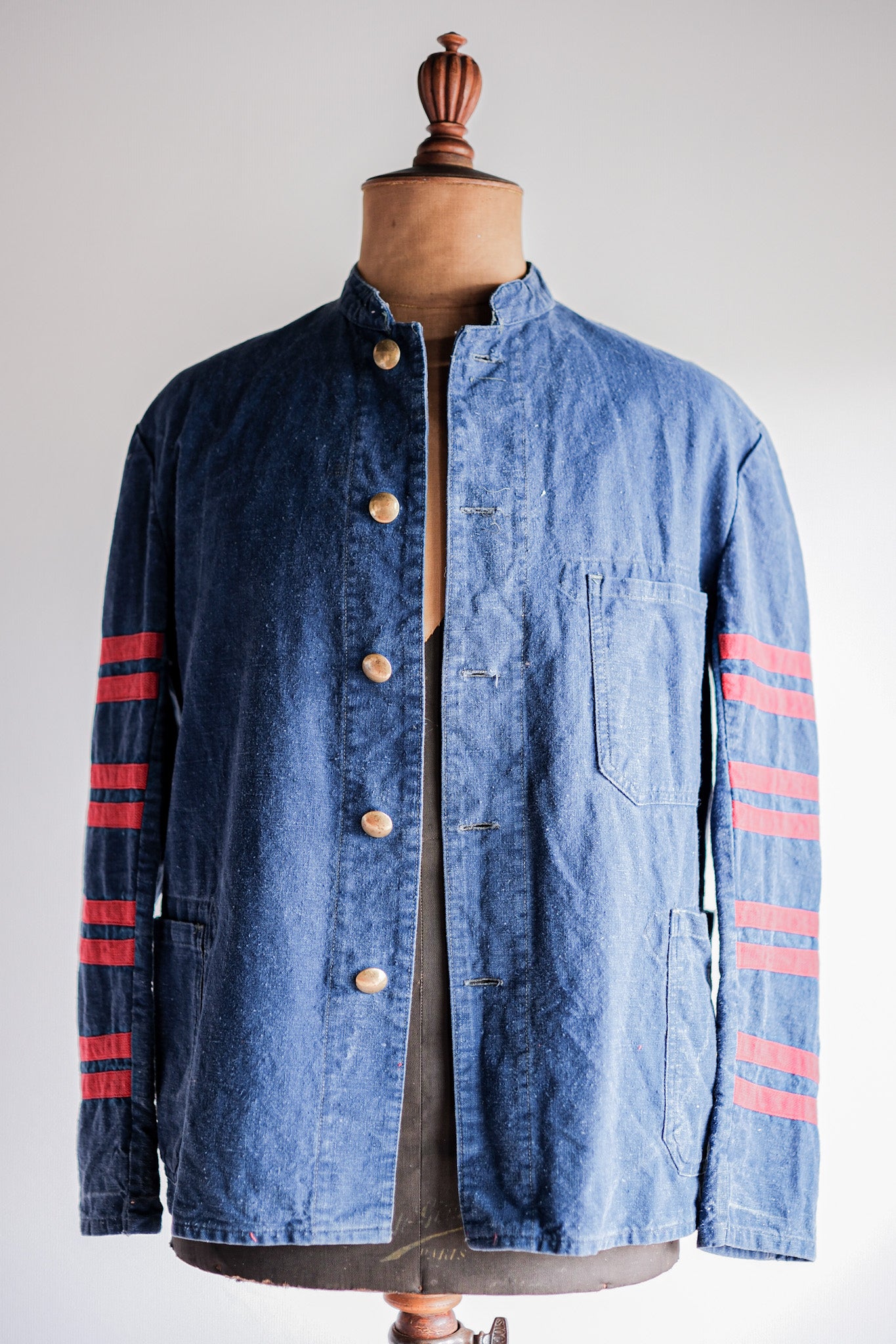【~40's】German Vintage Indigo Linen Firefighter Jacket