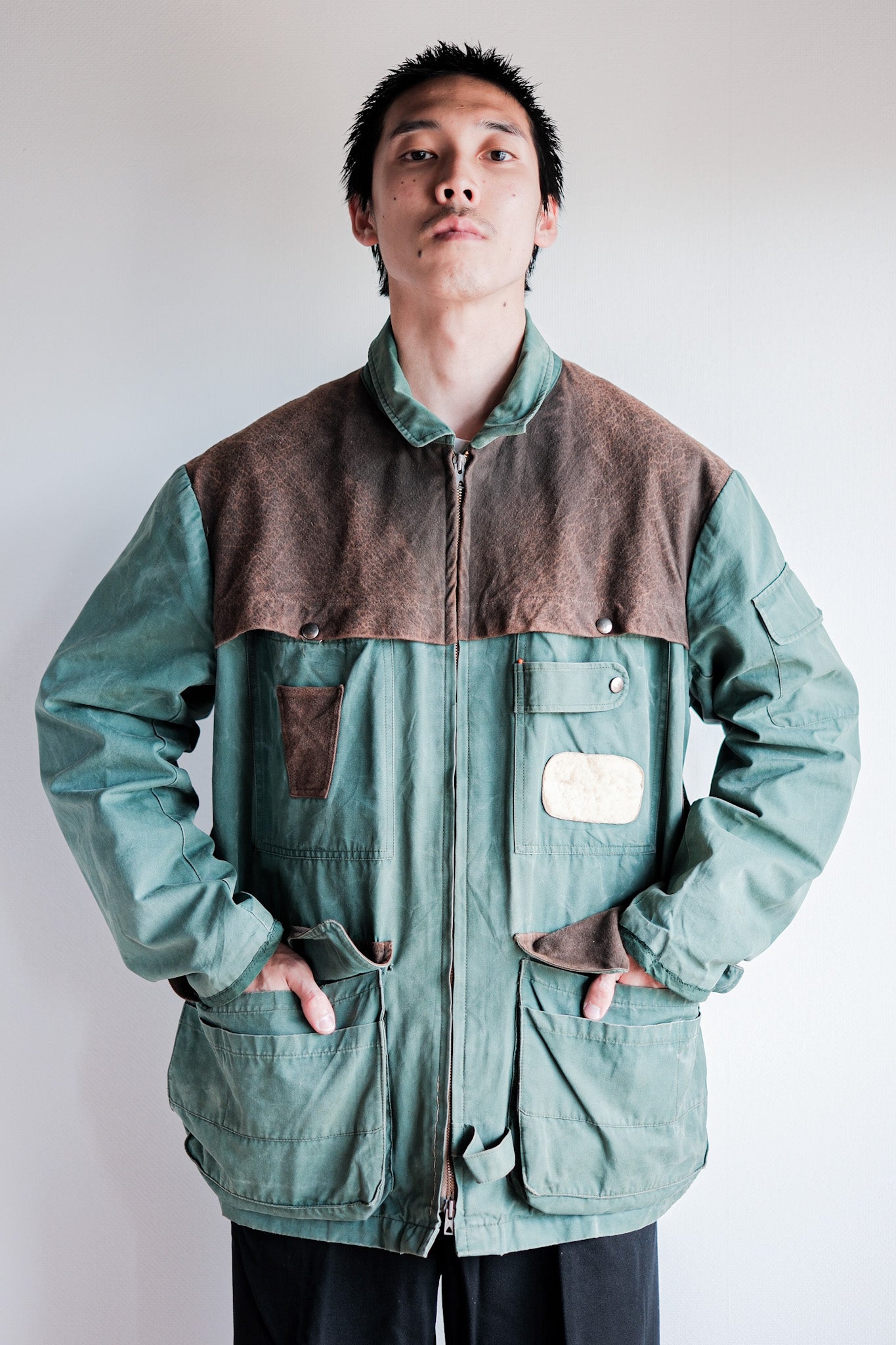 【~60's】French Vintage Hunting & Fishing Cotton Jacket Size.52 "L'ESQUIMAU"