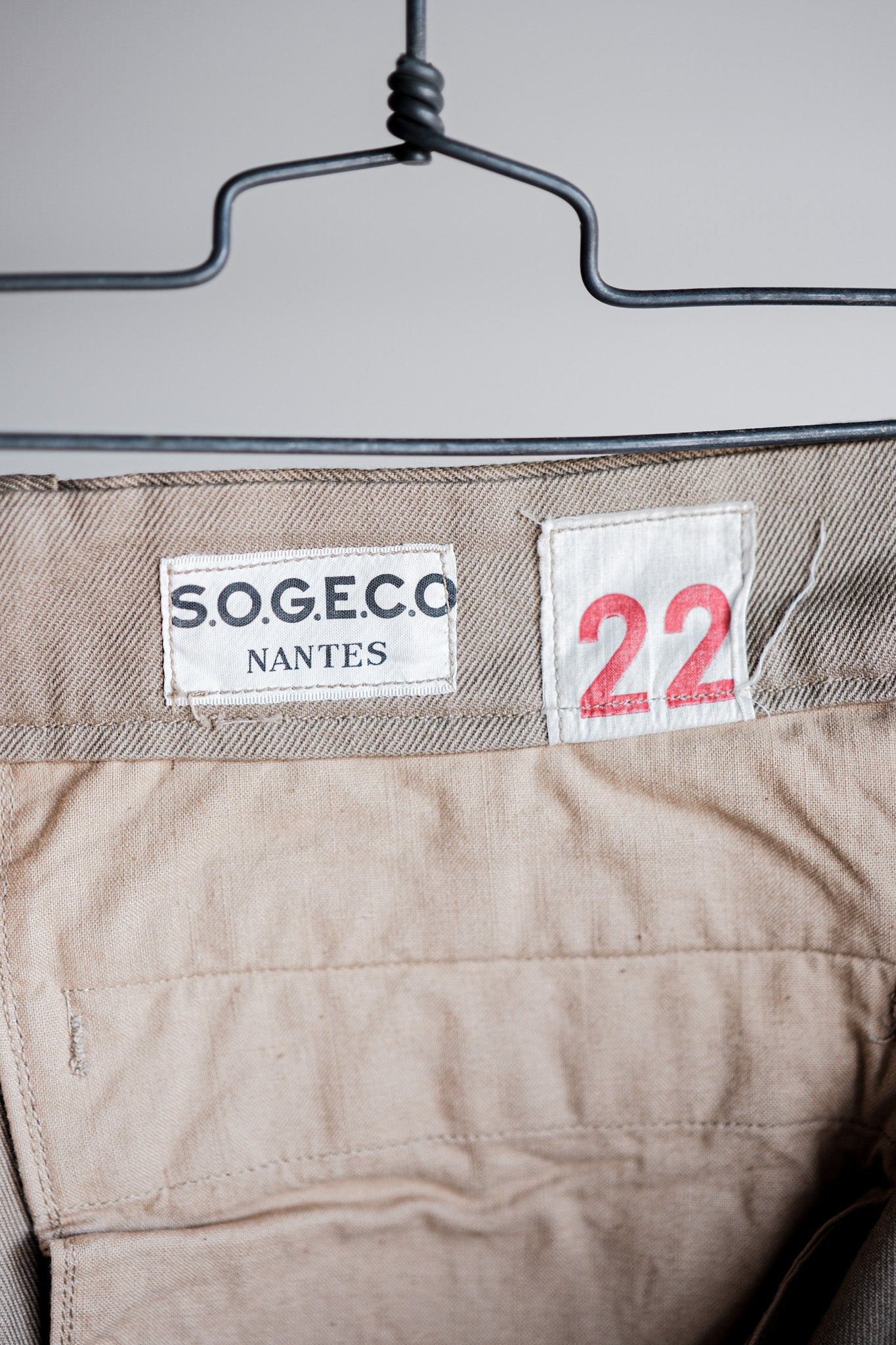 【~60's】French Army M52 Chino Trousers Size.22 "Dead Stock"