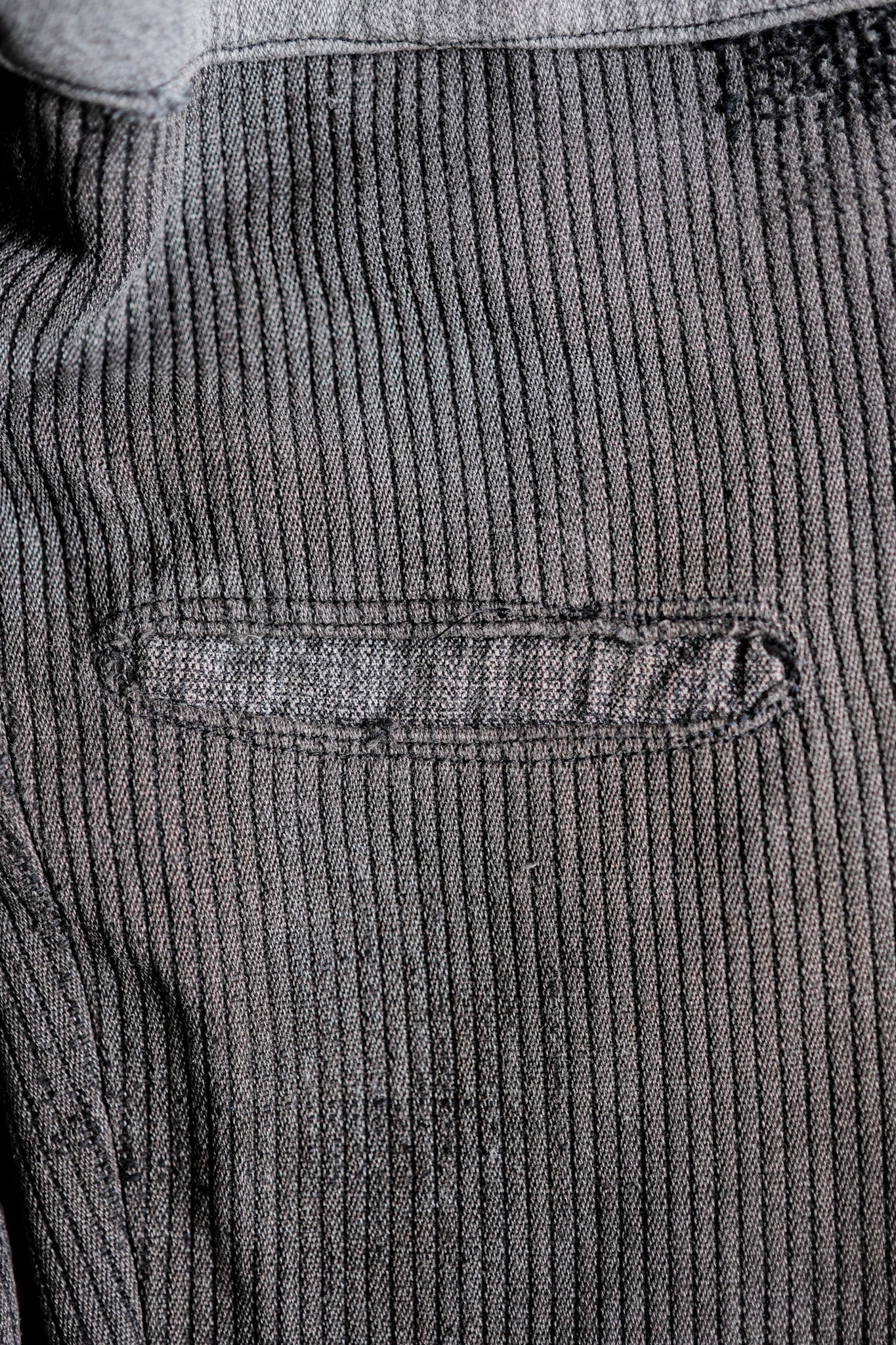 【~40's】French Vintage Gray Cotton Pique Work Pants "Patchwork"
