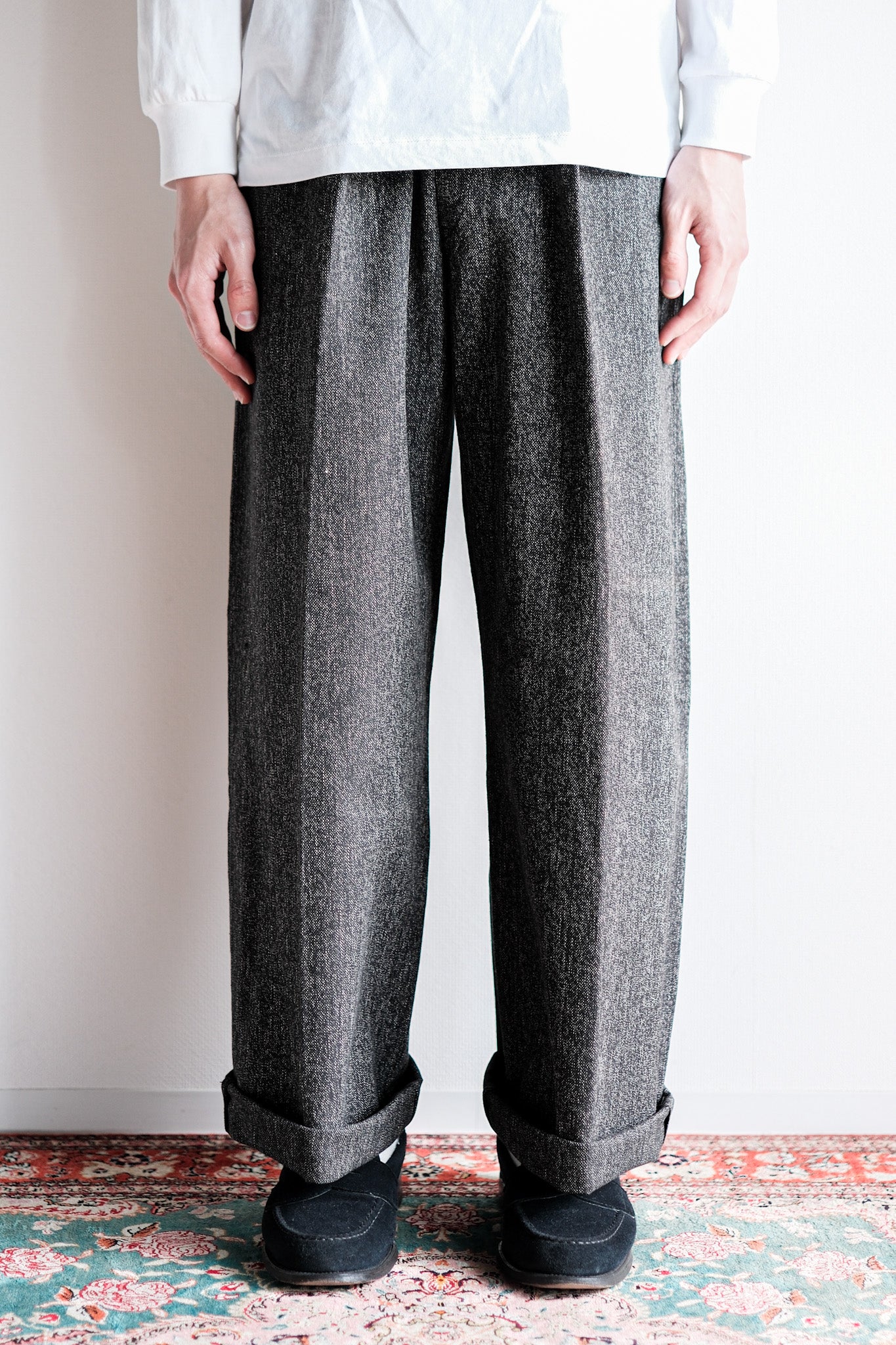 【~30's】French Vintage Black Chambray Work Pants “Dead Stock”